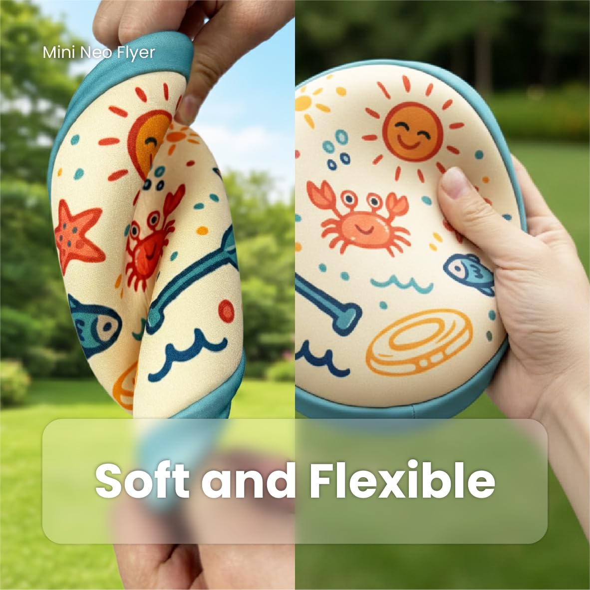 Soft Flying Disc Toy, Mini Lightweight SBR Foam Flyer, Flexible Safe Catch Frisbee for Indoor Outdoor Play (A)