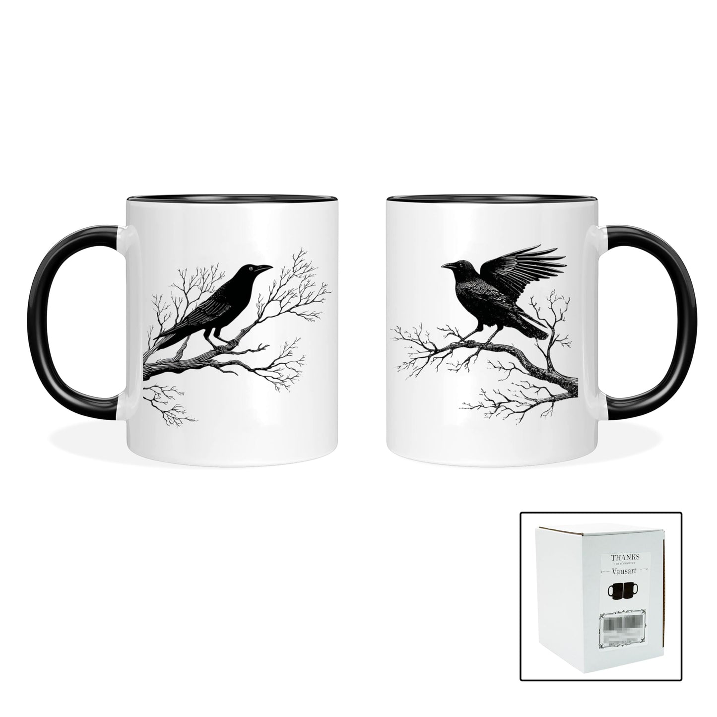 Gothic Raven Mug – Ceramic Crow Coffee Cup for Bird Lovers | Goth Decor Drinkware for Men | Unique Crow Gifts & Gothic Merch
