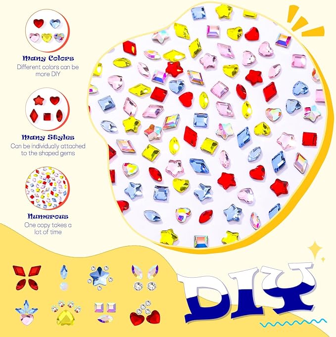 Teeth Gem Kit,Tooth Gems Kit for Teeth DIY Crystals Tooth gem Jewel for Girls Y2K Fashionable Butterfly Love Cross Spider for Boys Harmless (White)