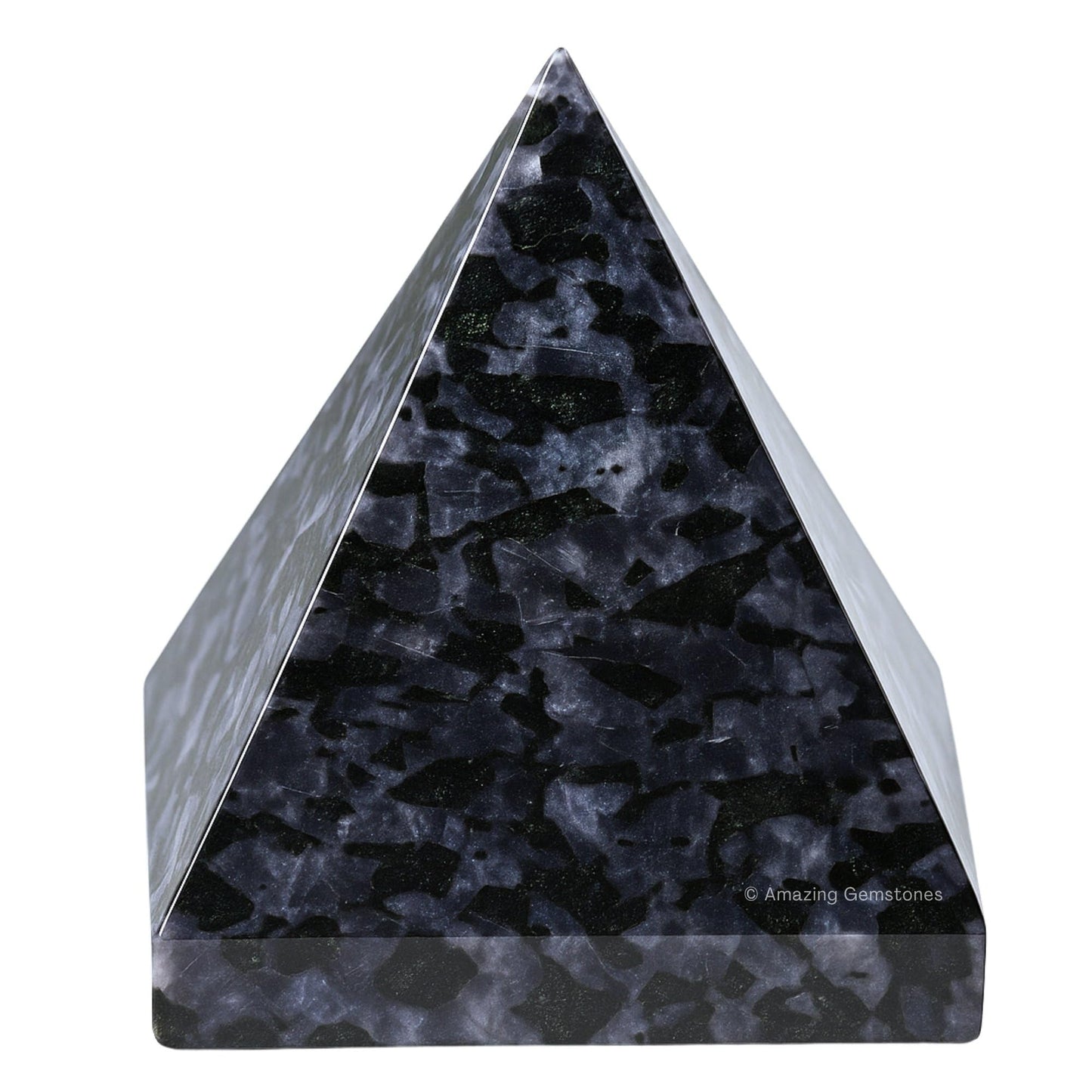 Amazing Gemstone Indigo Gabbro Pyramid Crystal Healing Stones - 1.5" Great Pyramid Figurine of Natural Stone Pyramid for Meditation, Reiki, Chakra Balancing and Crystal Pyramids Grid