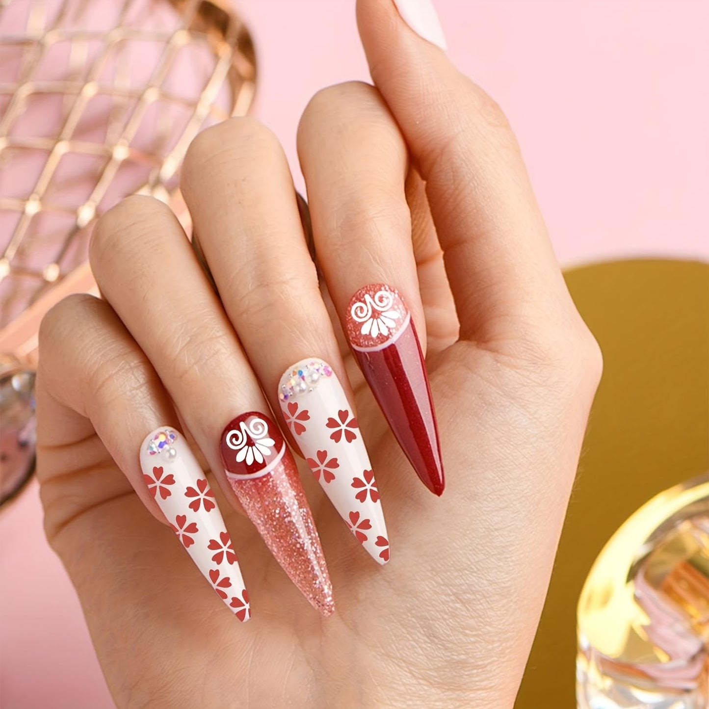 56Pcs Nail Art Stamping Pen Set Reusable DIY Nail Art Tool with Various Floral, Geometric and Animal Patterns - A Gift for Ladies