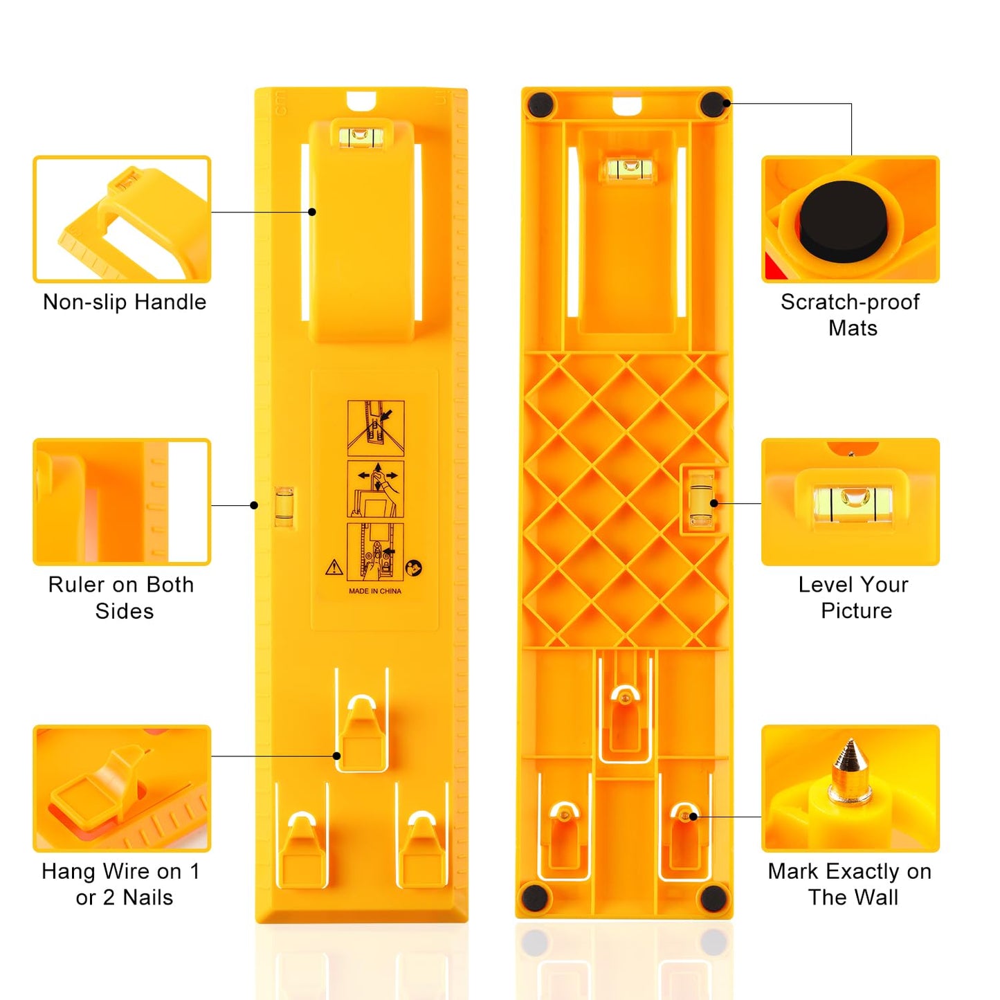 Stalishare Picture Hanging Kit 220PCS, Instaframe Easy Picture Hang and Level Tool, Wall Hanging Kit Assorted with Sawtooth/ Wire Hangers, Small Hammer for Photo/ Painting/ Art/ Canvas/ Home Decor