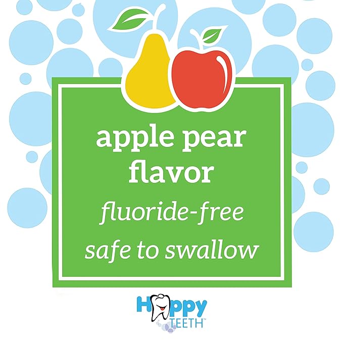 Dr. Brown's Baby Toothpaste, Apple Pear Flavor Toddlers and Kids Love, Fluoride Free, Made in The USA, 0-3 Years, 1.4oz, 3 Pack