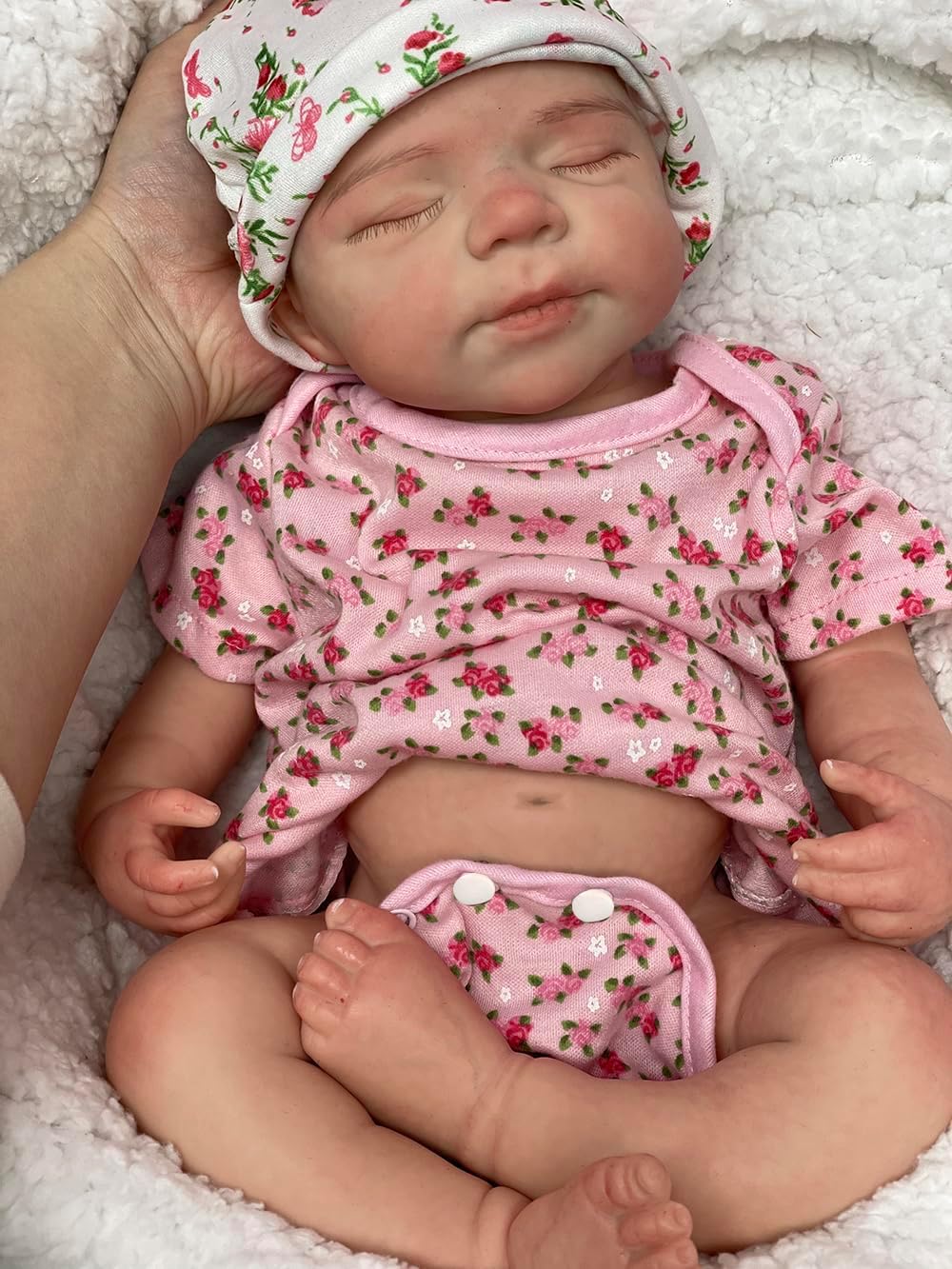 Abenduot 18inch 6.2lbs Can Open Mouth Full Body Silicone Baby Dolls,Lifelike Soft Solid Silicone Newborn Doll Anatomically Correct Girl Dolls - Pascale