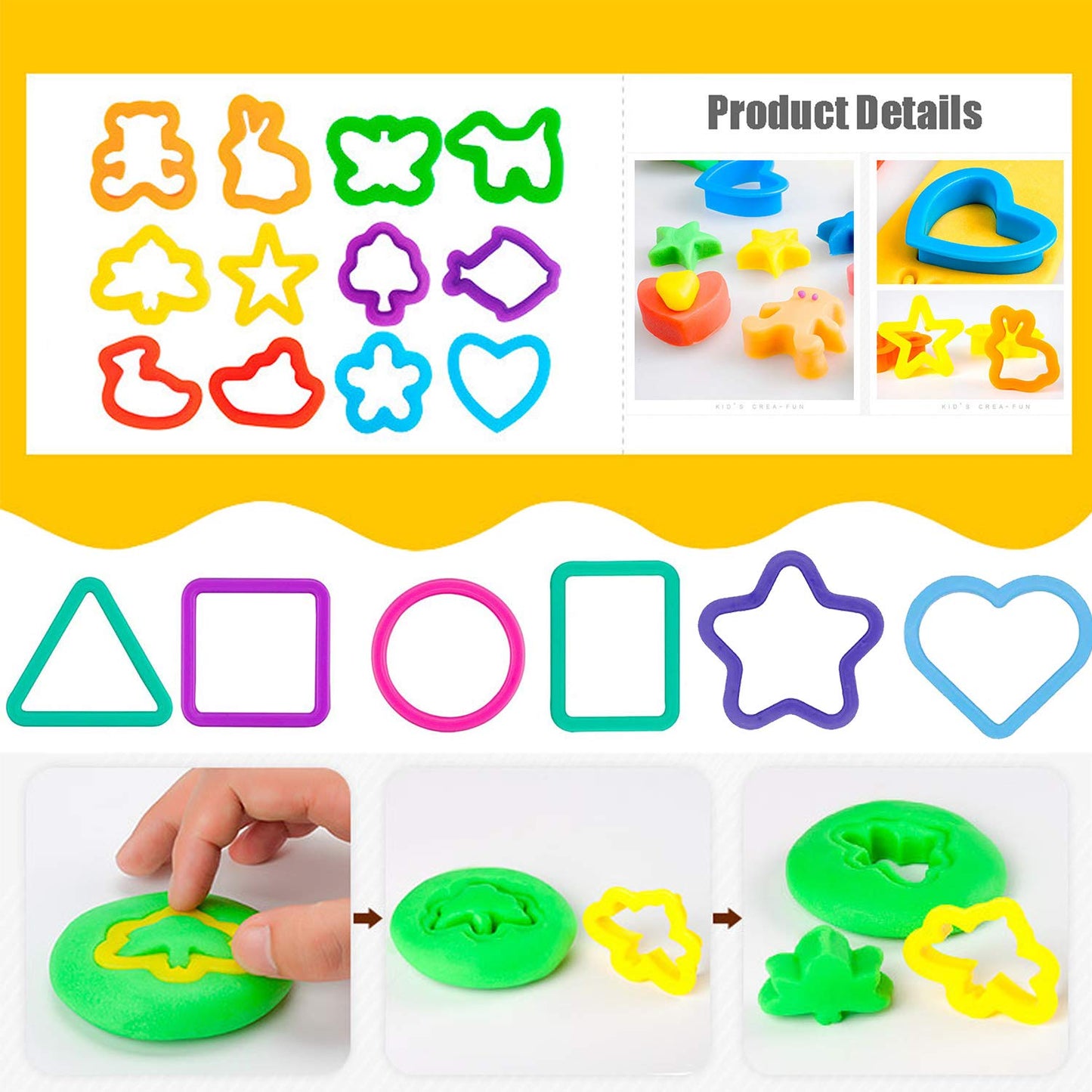 Oun Nana 32-Piece Dough Tool Set for Kids – Dough Play Tools with Molds, Rollers, Extruder, Cutters & Scissors –Clay Tools for Creative Play (Random Colors)