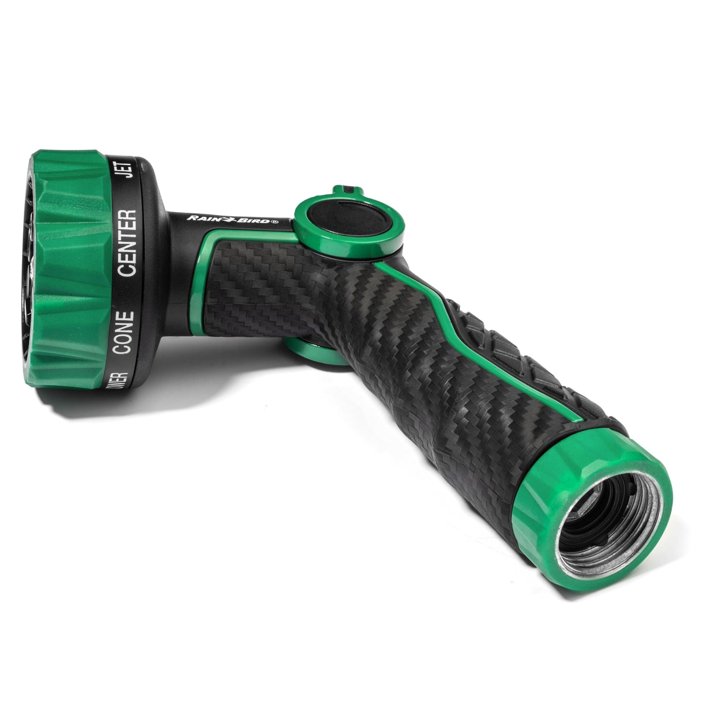 Rain Bird TCNZL8P Garden Hose Nozzle, Thumb Control, Carbon Fiber Texture, 8 Spray Patterns