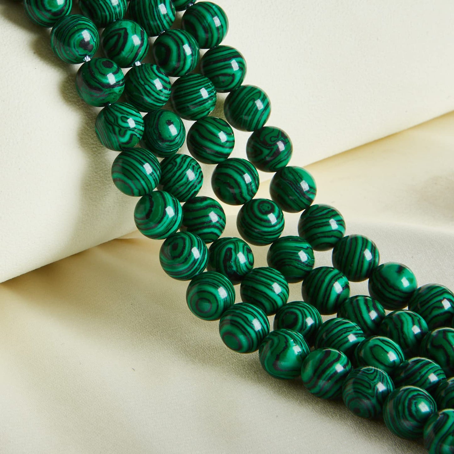 35pcs 10mm Natural Malachite Beads Gemstone Beads Round Loose Beads for Jewelry Making