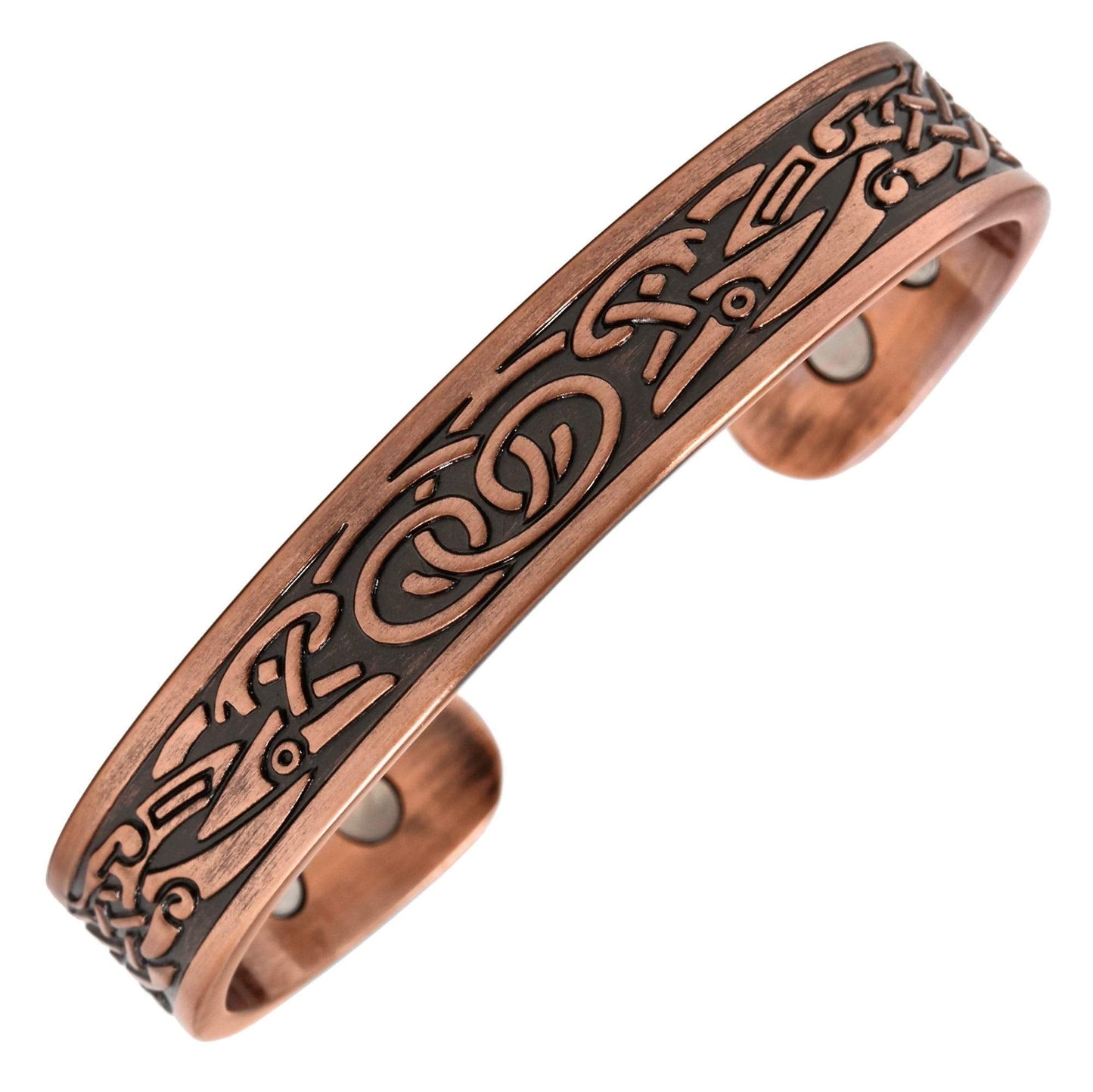 Reevaria - Pure Copper Magnetic Heavyweight Cuff Bracelet for Men, with 8 Magnets 3500 Gauss