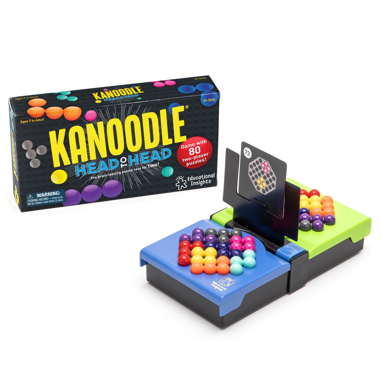 Educational Insights Kanoodle Head-to-Head - 3D Brain Teaser Puzzles for Kids, Spatial Puzzle Games for Adults, Teens and Kids, Problem Solving Toys and Logic Puzzles, Two Player Games