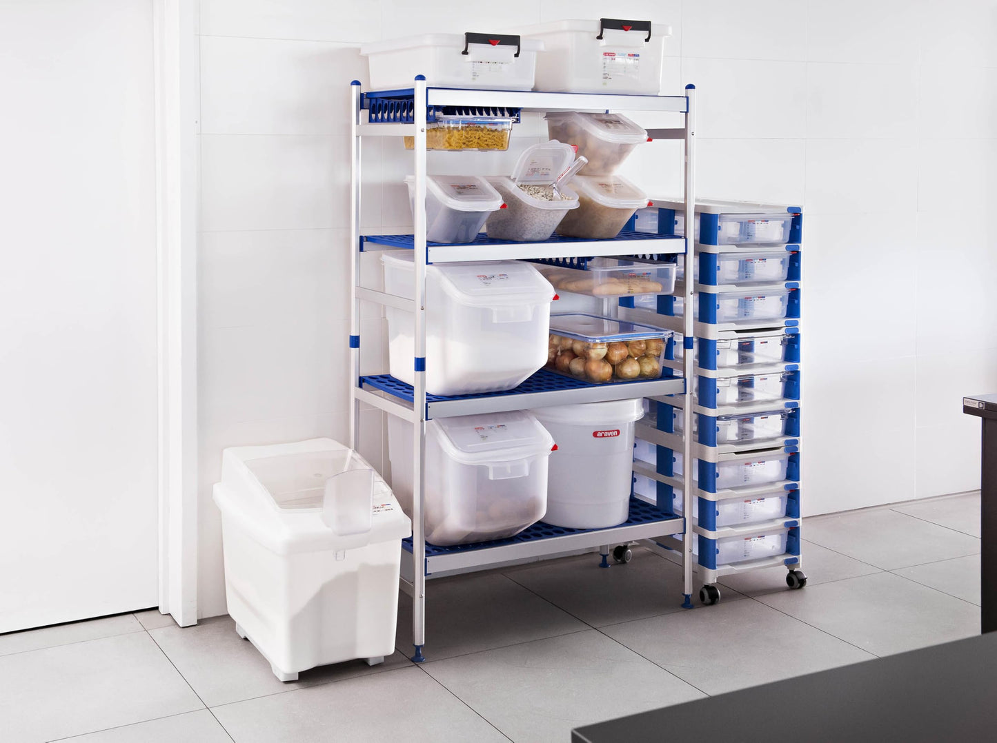 Araven Ingredient Bin, Storage Container for Large Quantity Ingredients, Use in Commercial or Home Kitchen, 21 Gallons, 1 Count, White