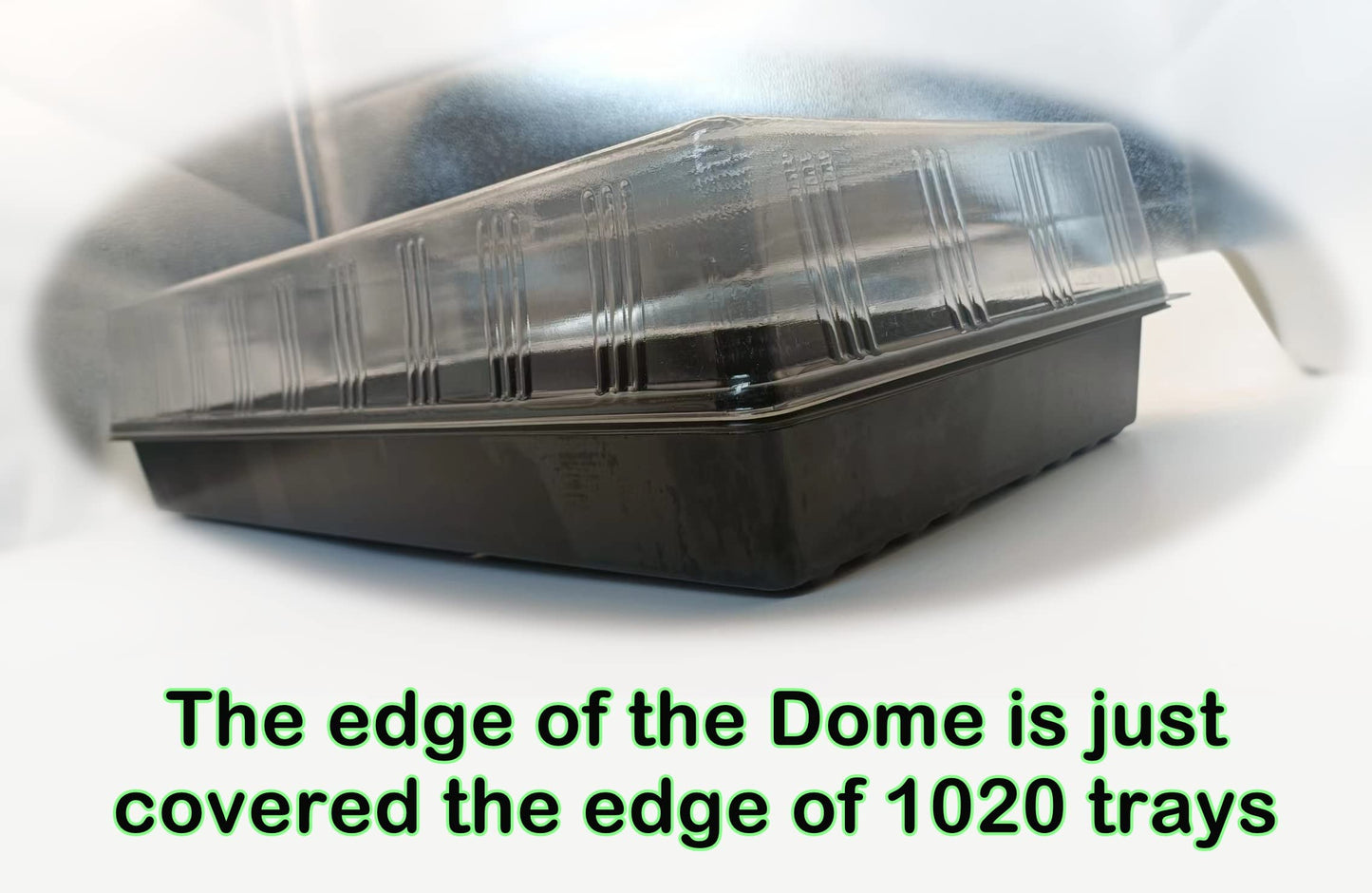 RooTrimmer 10 Pcs Humidity Dome, Plastic Clear Seed Starter Dome 1020 Tray Covers Humidifying and Insulating for Greenhouse Germination and Garden Growing (21.5"×11.5", 3.15" Height, 10-Pack)