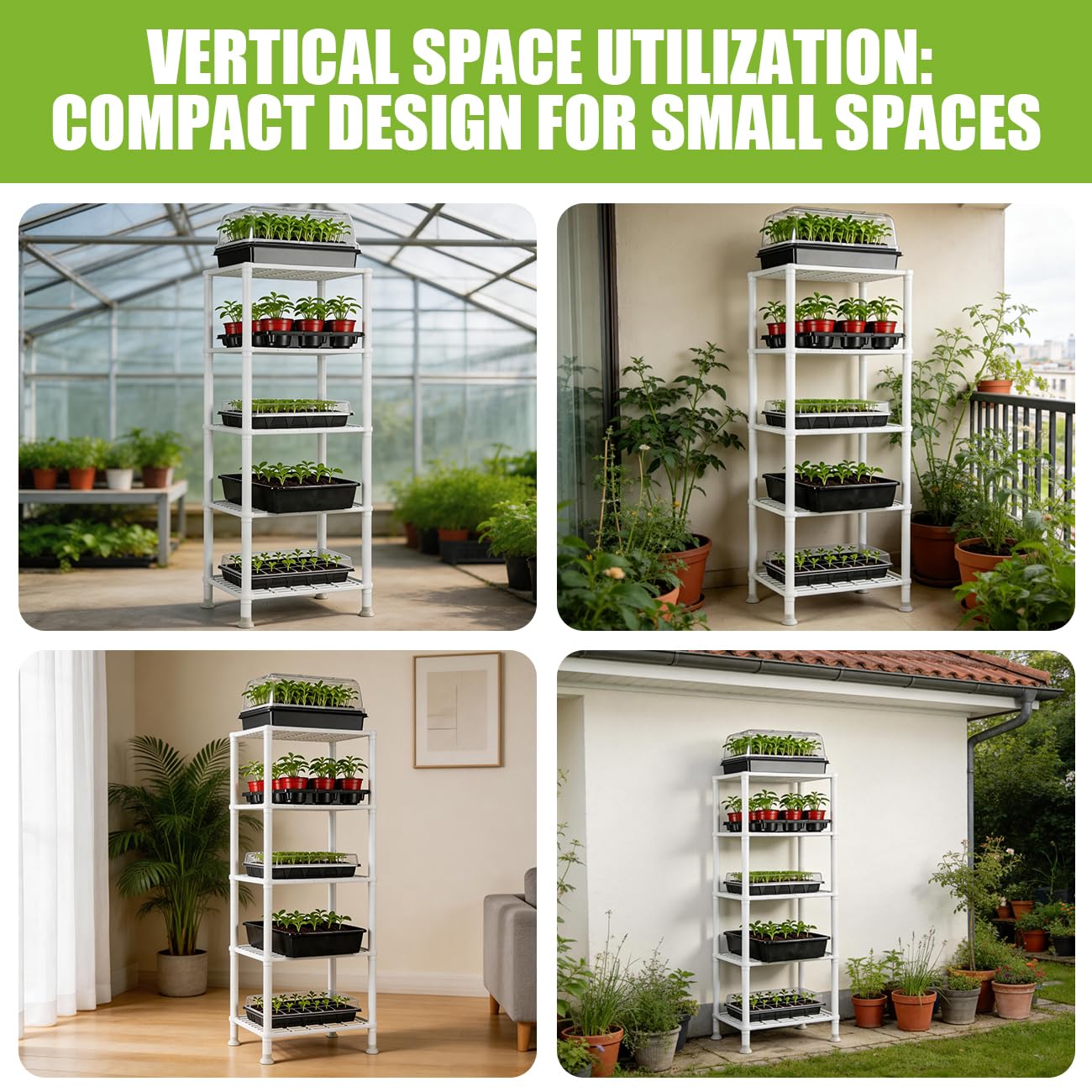 BTPLASTIK Plastic Plant Stand, Universal Plant Seedling Tray Organizer - with Ventilated Mesh, for Indoor/Outdoor Gardening, Durable Plant Pot Holder