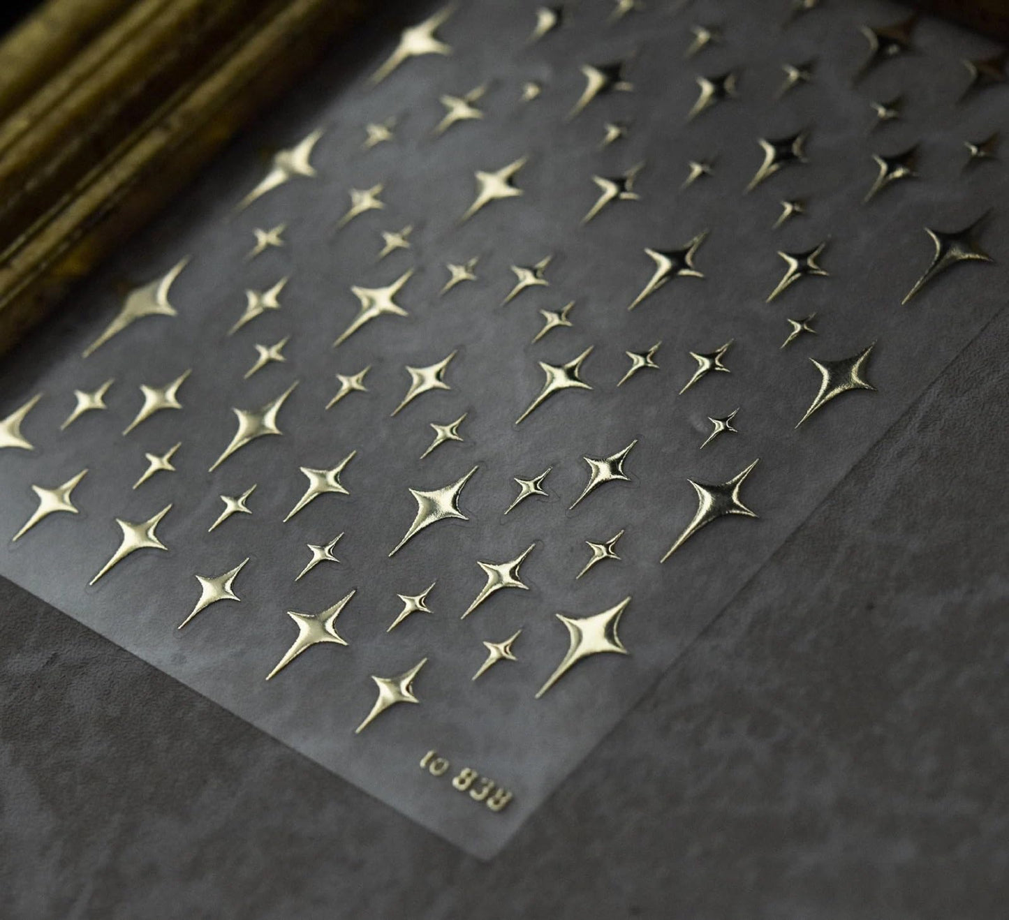 Twinkle Little Star Nail Stickers Premium Metallic Stars Stickers Peel Off Gold Stickers Chameleon Halo Glittery Quadrangular Star (5 Sheets)