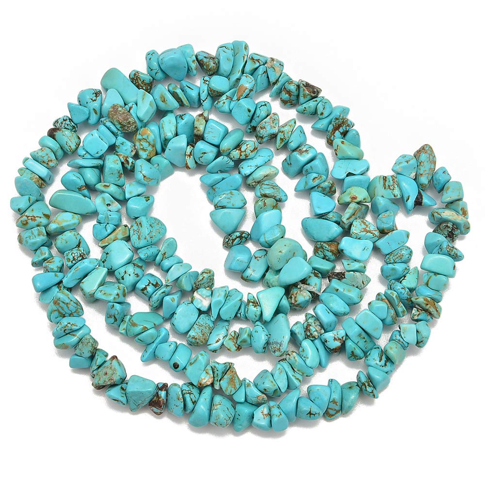 PLTbeads Gemstone Chips Natural Green Turquoise 3-5mm Healing Crystals Waist Bracelets Necklace Kit Irregular Stone DIY Crafts Design Jewelry Making Approxi 32 inch