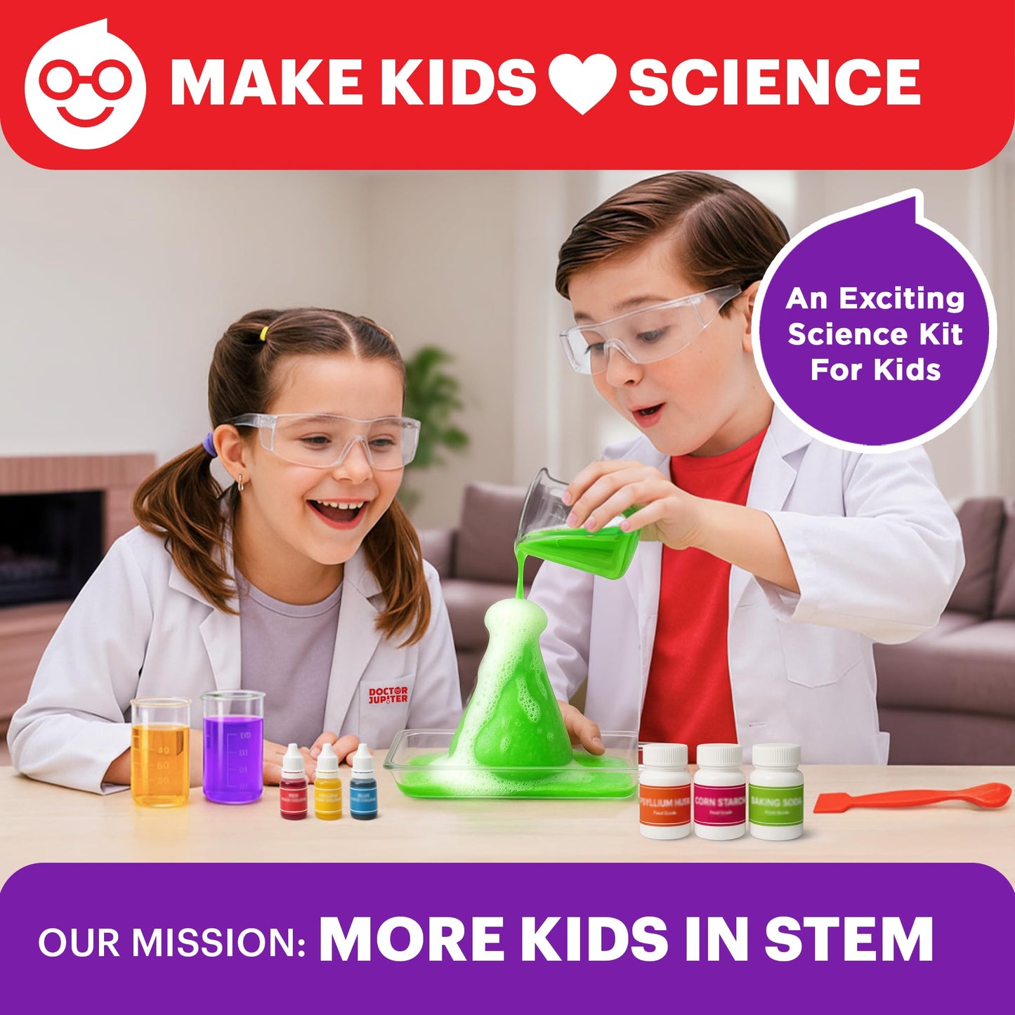 Doctor Jupiter My First Science Kit for Kids Ages 4-5-6-7-8 | Easter, Birthday Gift Ideas for 4+ Year Old Boys & Girls | Toy Stem Kit with 100+ Experiments | Learning & Educational Projects
