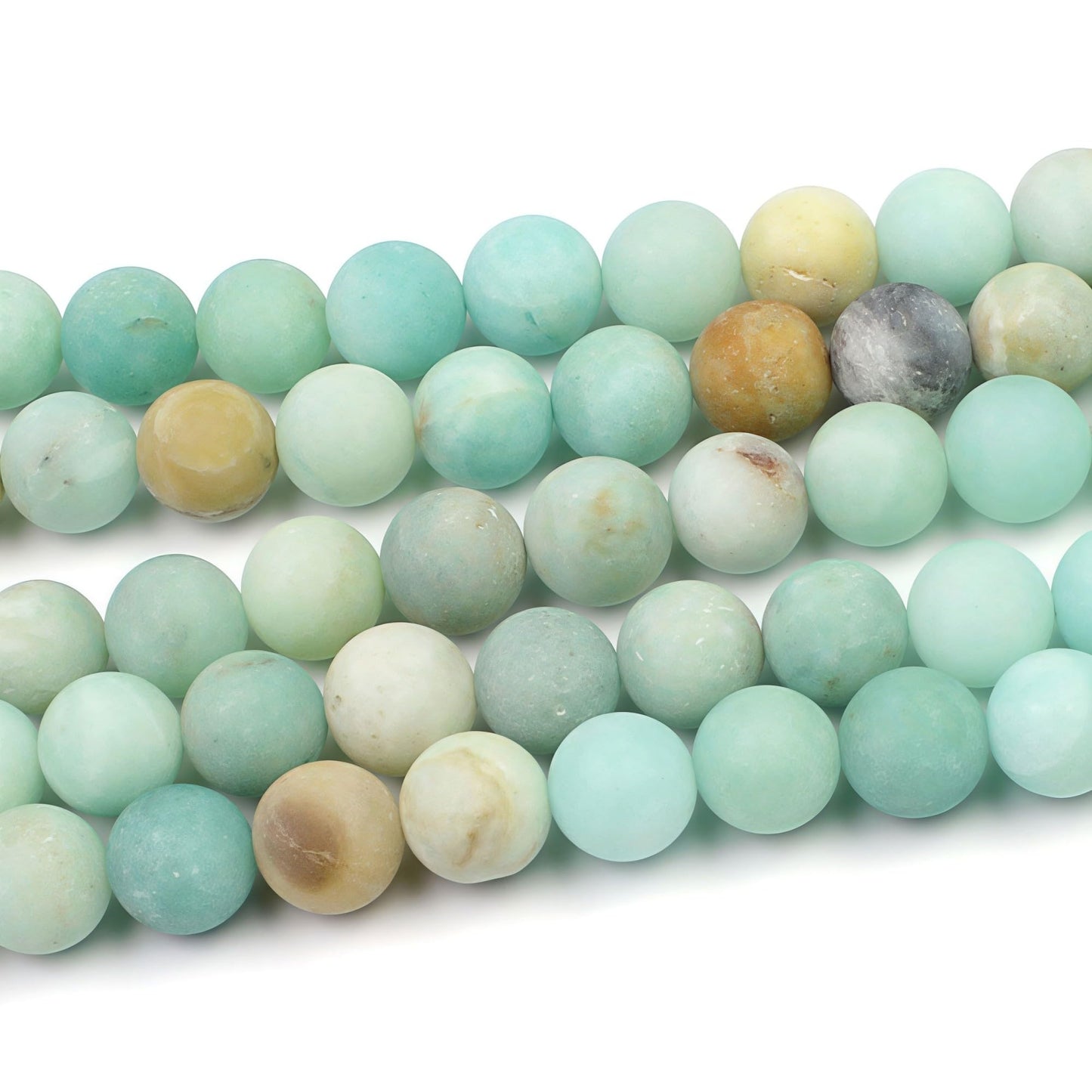MJDCB Natural Matte Amazonite Round Loose Beads for Jewelry Making DIY Bracelet Necklace (6mm)