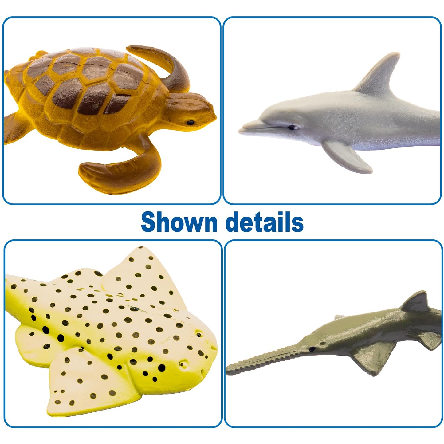 ZECHOCHOZE 37pcs Mini Ocean Animal Figurines Toys, Include Animals Like Realistic Sharks, Whales, Octopus, Turtles, Penguin, Suitable for Children's Parties, Cake Toppers, School Projects