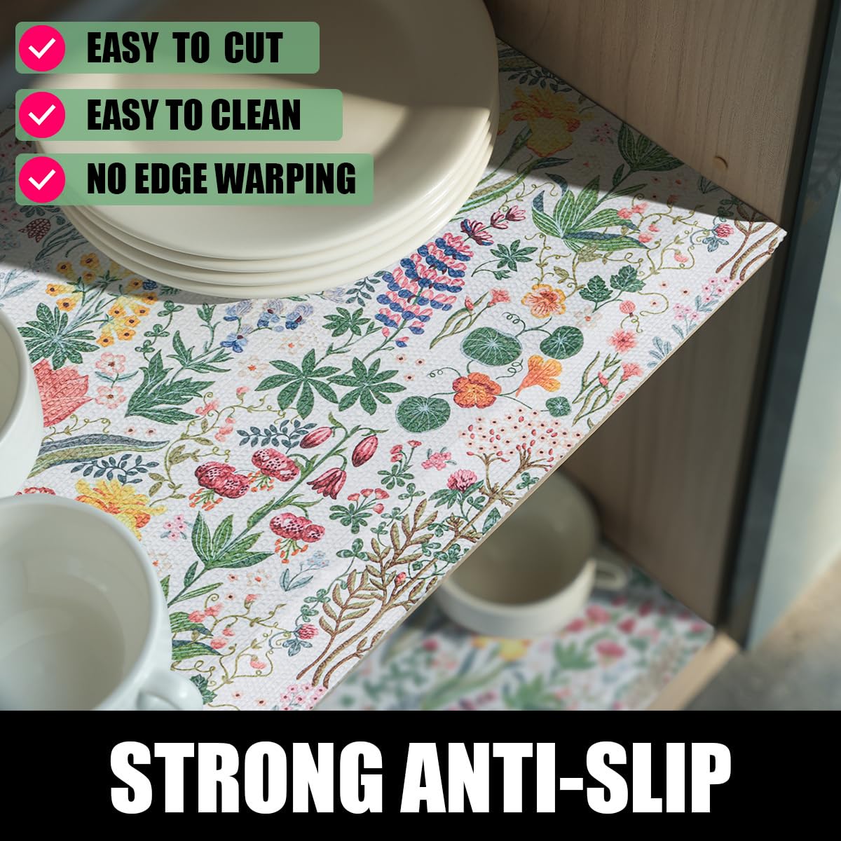 Floral Shelf Drawer Liners (352 Sq Ft)