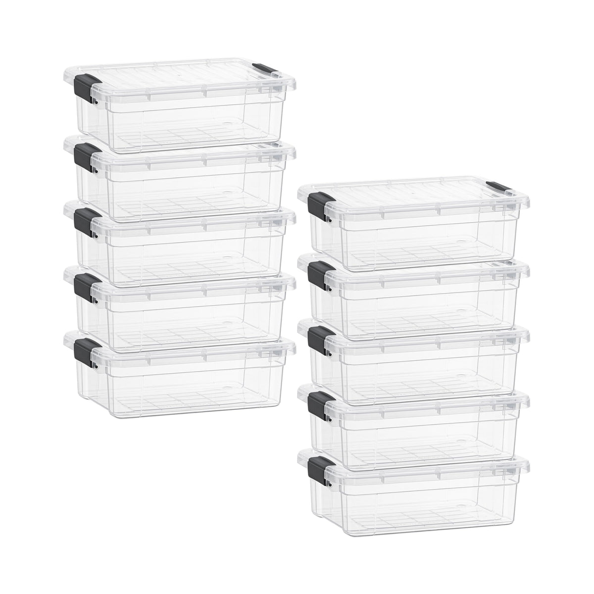 4.5 Quart Clear Plastic Storage Containers with Lids (10 Count)