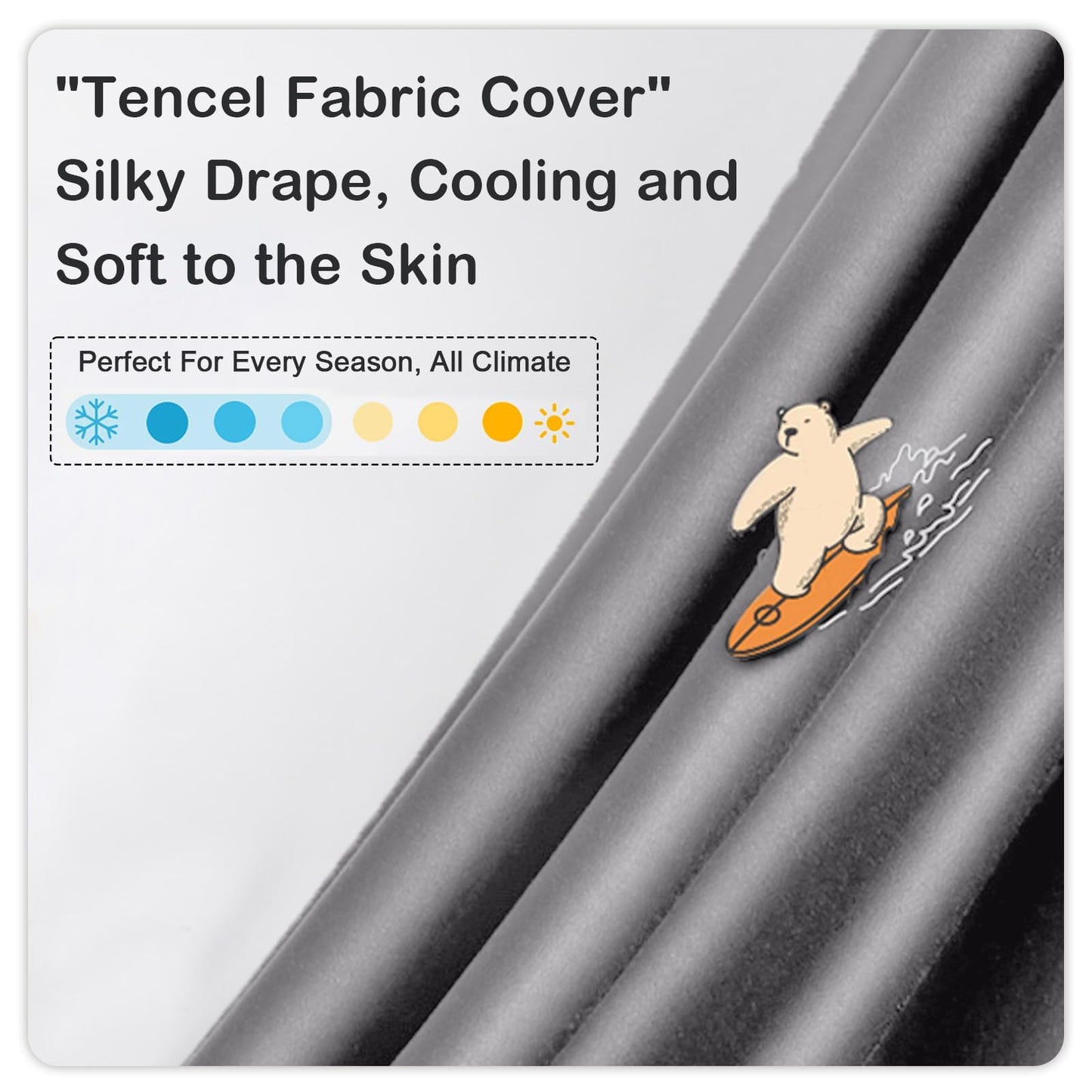 MIOTO Cooling Weighted Body Pillow with Tencel Cover（48" x 14"） 8.5lbs - Quilted Glass Beads Body Pillows for Better Sleep, Weighted Pillow for Adults, Long Pillow for Bed, Ideal Side Sleeper Pillow
