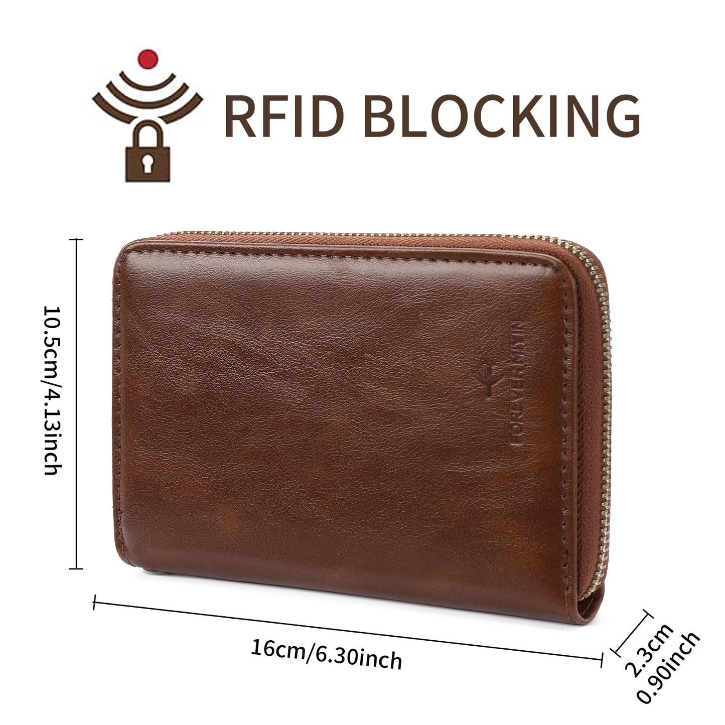 LEEXTON RFID Blocking Passport Holder for Wallet,with Zipper Travel Wallet Credit Cards Case Women Men Passport Cover Wallet