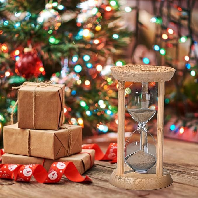 Wood Sand Timer,10 Minute Hourglass,Brown Sandglass 10 Min,Mini Sand Watch,Reloj de Arena 10 Minuto for Toothbrush Timer,Cooking,Baking,Game, Gift