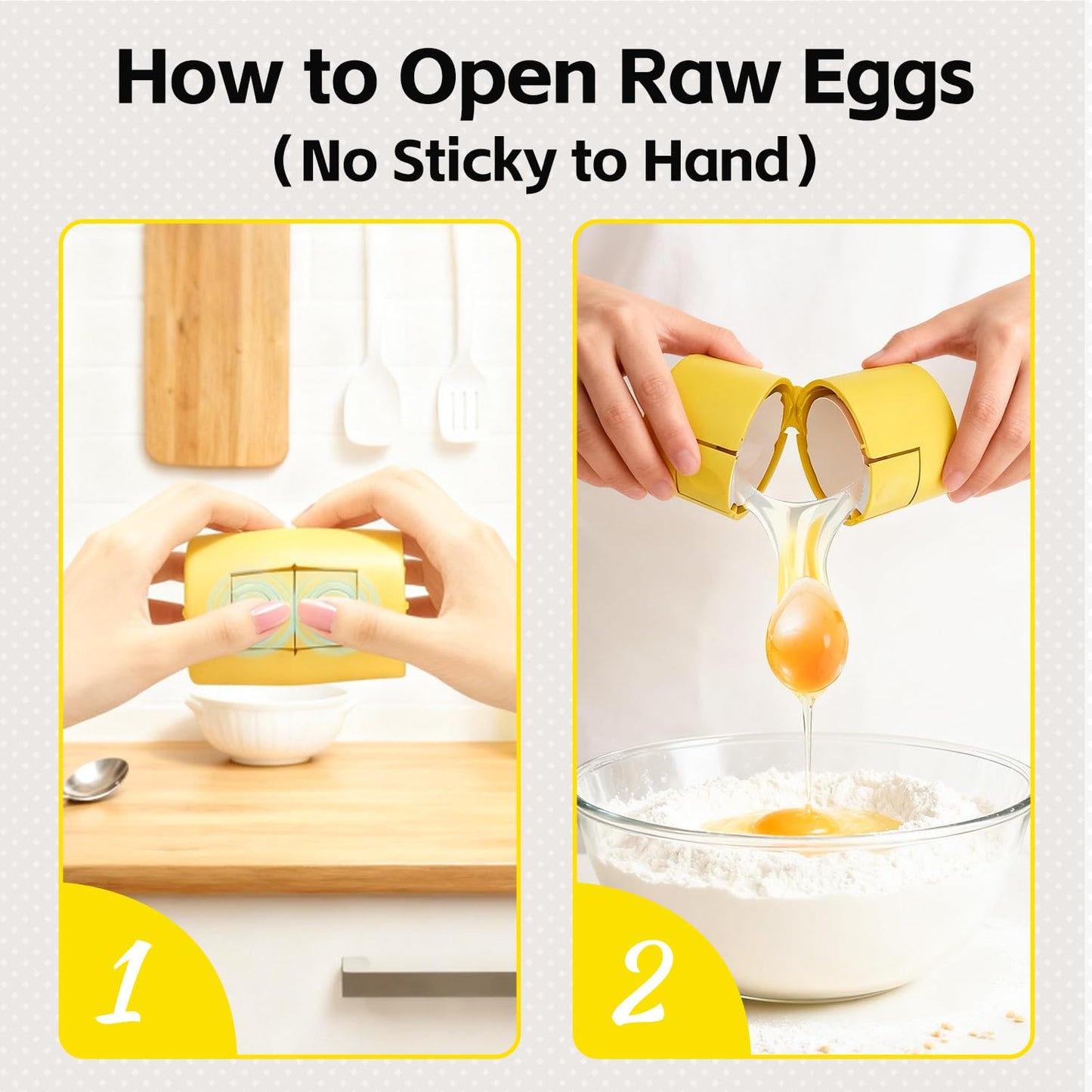 Innovative 2 in 1 Egg Shell Opener, Hard Boiled Egg Peeler Cracker with Piercer, Cute Egg Separator for Raw Eggs, Home Kitchen Gadgets Tool