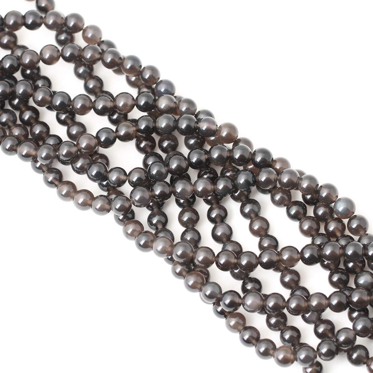 CHEAVIAN 45PCS 8mm Natural Ice Obsidian Gemstone Round Loose Beads Crystal Energy Stone Healing Power for DIY Jewelry Making 1 Strand 15"