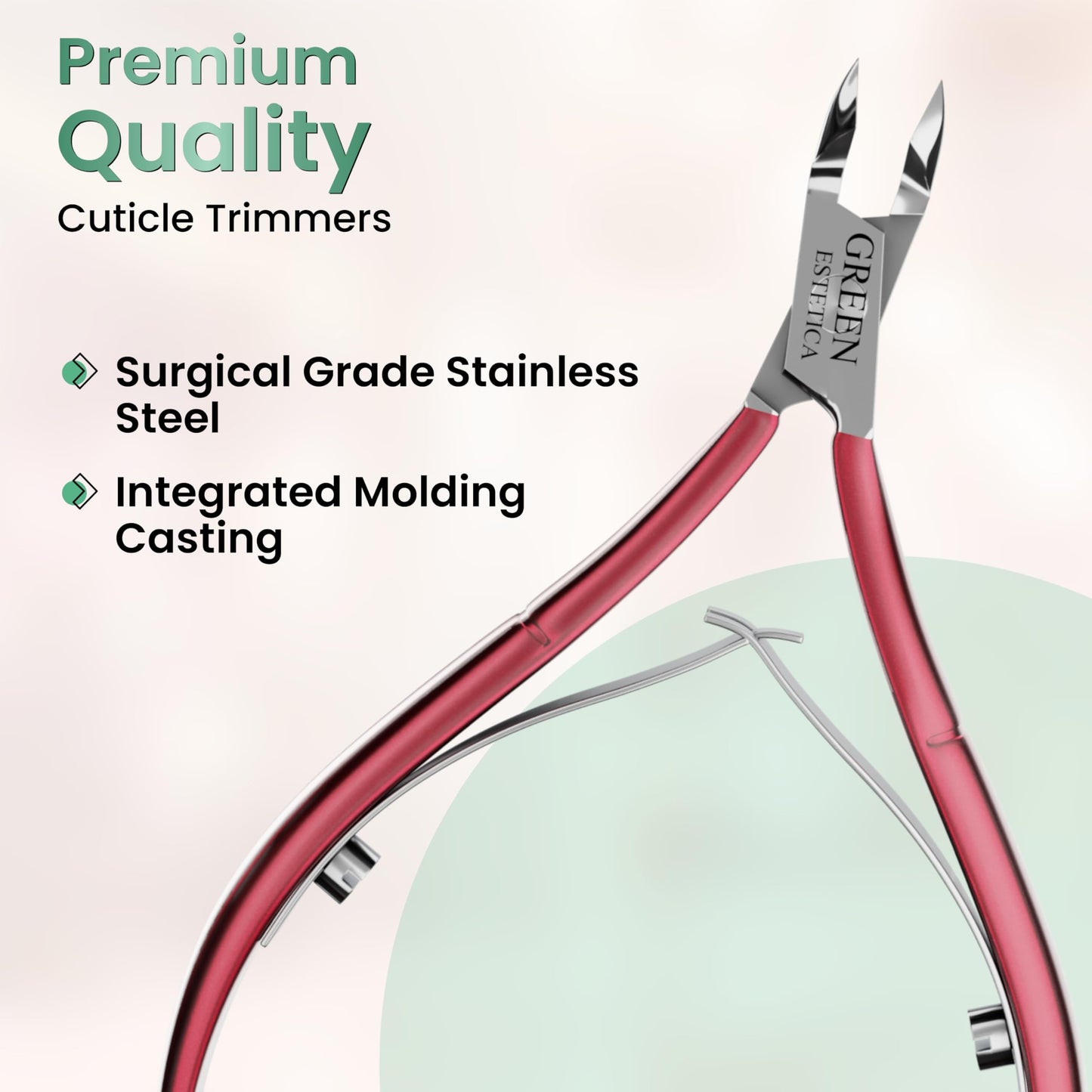 Professional Cuticle Trimmer Nail Cuticle Cutter Stainless Steel Cuticle Nippers with Sharp Blades of Cuticle Remover Clippers Manicure Tools Double Spring for Nail Care Pedicure Nail Tools (Red)