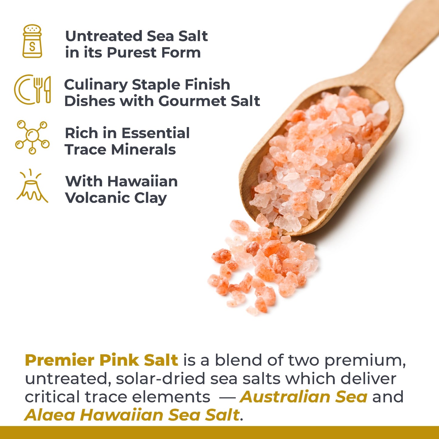 Premier Research Labs Pink Salt - Hawaiian Red Alaea Sea Salt Blend for Food, Cooking, and Eating - Flaky, Unrefined, and Additive-Free, 12 oz