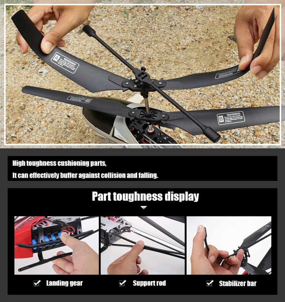 YUEQISM Red Large Fall Resistant RC Helicopter 3.5 Channels Remote Control Helicopter Toys Gift with LED Light Night, with 2 Batteries