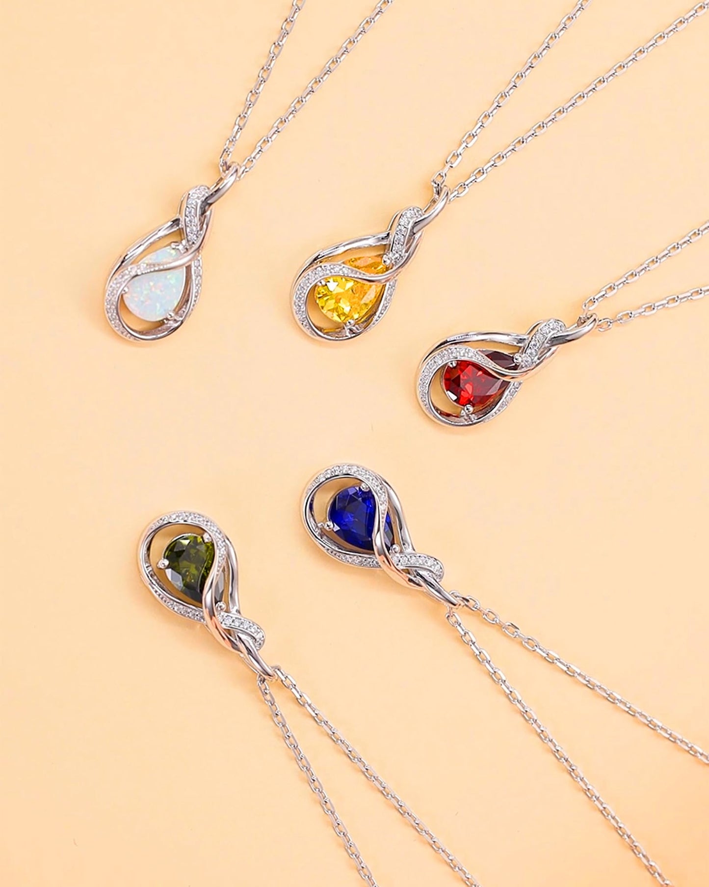 FANCIME Citrine Necklace November Birthstone Sterling Silver Infinity Knot Pendant Necklace Yellow Gemstone Fine Jewelry Anniversary Birthday Mothers Day Gifts for Women Her Mom