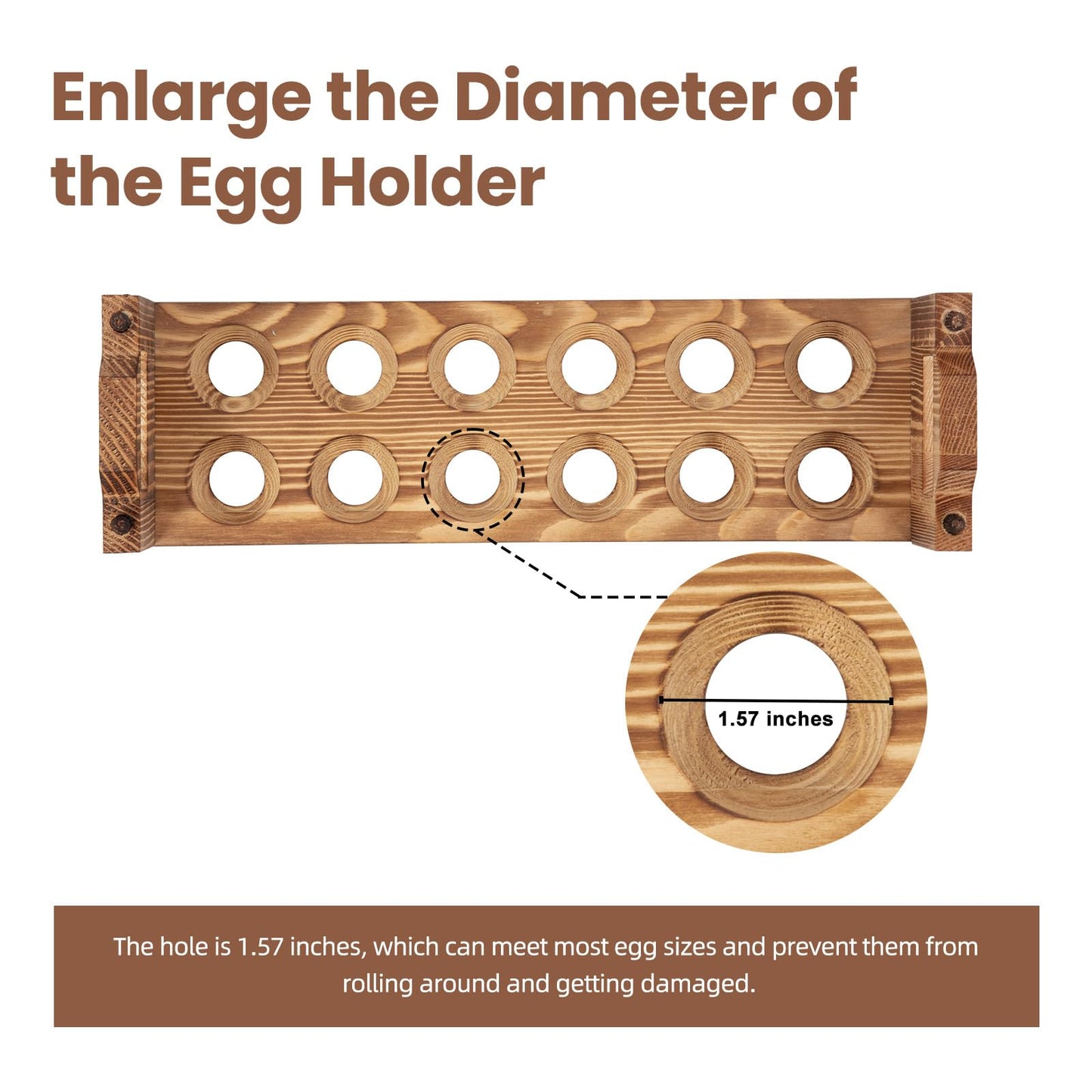 storenization Egg Holder Countertop, 3-tire Solid Wooden Egg Holder, Stackable Egg Storage Easter Basket Holding Up to 36 Fresh Eggs, Chicken, Duck Eggs - Unfinished