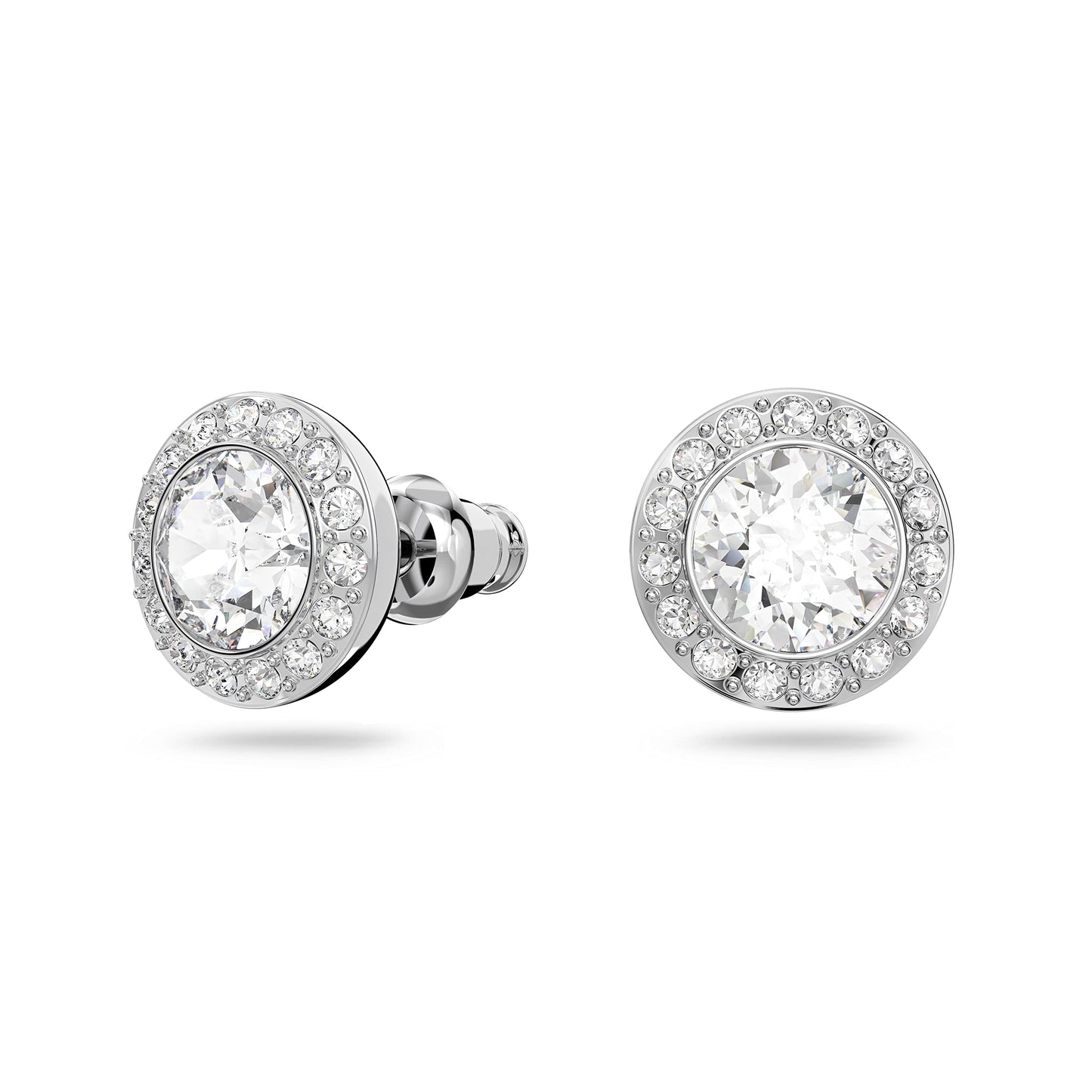 SWAROVSKI Una Angelic Stud Pierced Earrings, Rhodium Finish, Clear Crystal