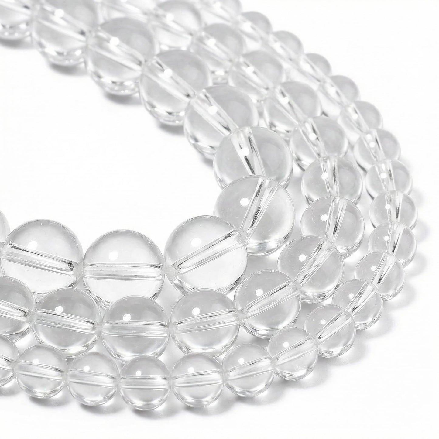 Yochus 45pcs Clear Quartz Stone Beads，8mm Healing Power Natural Stone Round Loose Beads for Jewelry Making Earring Necklace DIY Crafts