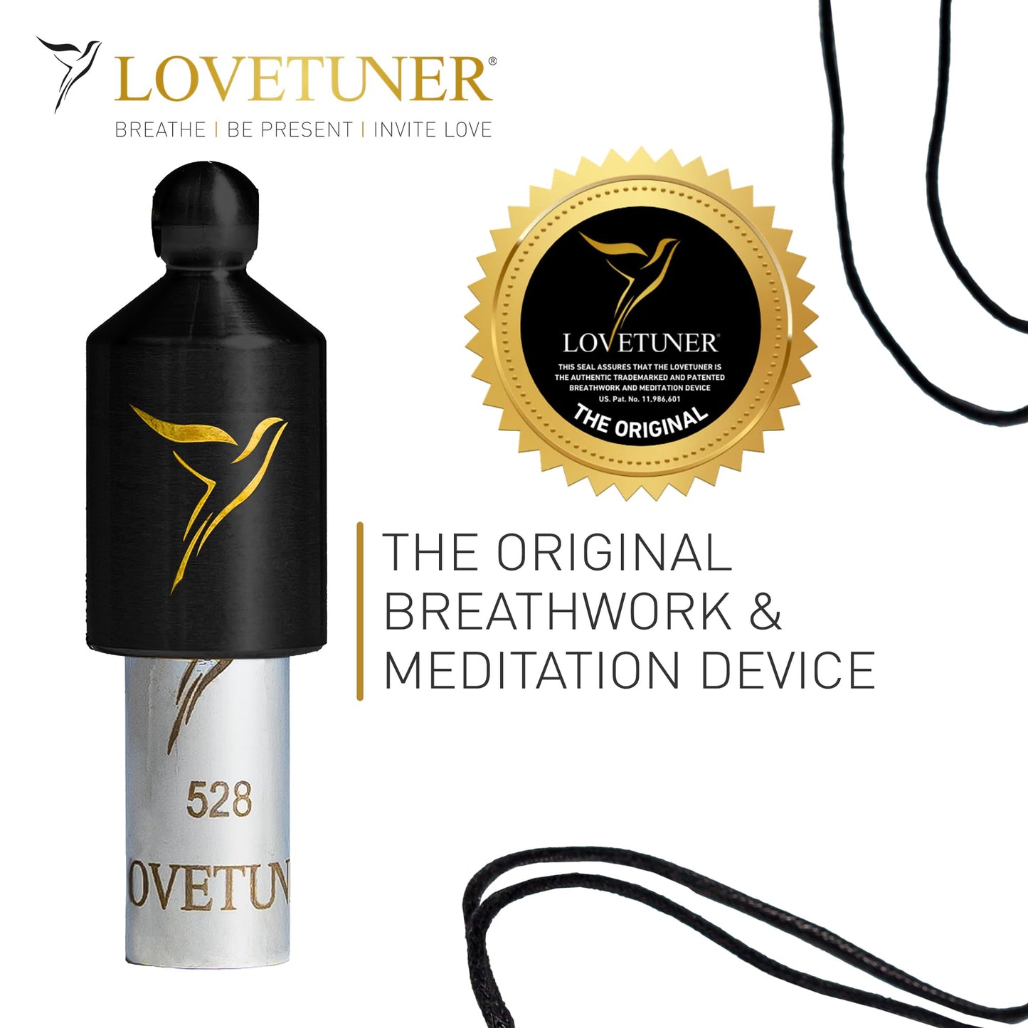 LOVETUNER Meditation Tuning Necklace 528 hz Frequency of Love | Mindfulness Device for Anxiety & Stress Relief