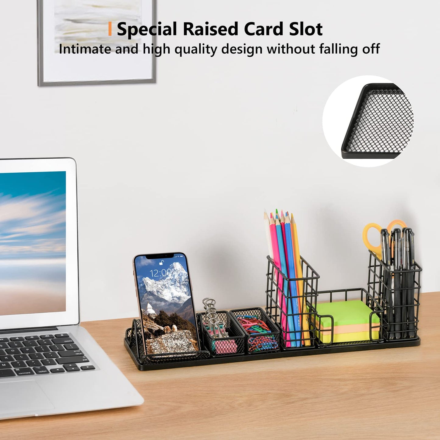Topwey Pen Holder for Desk, Rotating Pencil Holder, Cup Holder for Desk Office, Pen Organizer in Black (Jet Black)