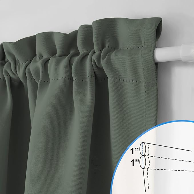 NICETOWN Door Curtain for Kitchen Window Privacy, Sliding Closet Curtain 72 Inch Insulated Thermal Front Cover, Blackout Doorway Rod Pocket Panel, 1 PC, W54 x L72, Dark Mallard