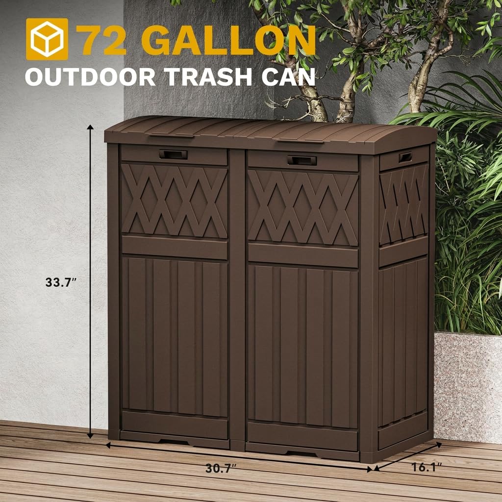 72 Gallon Dual Outdoor Trash Can