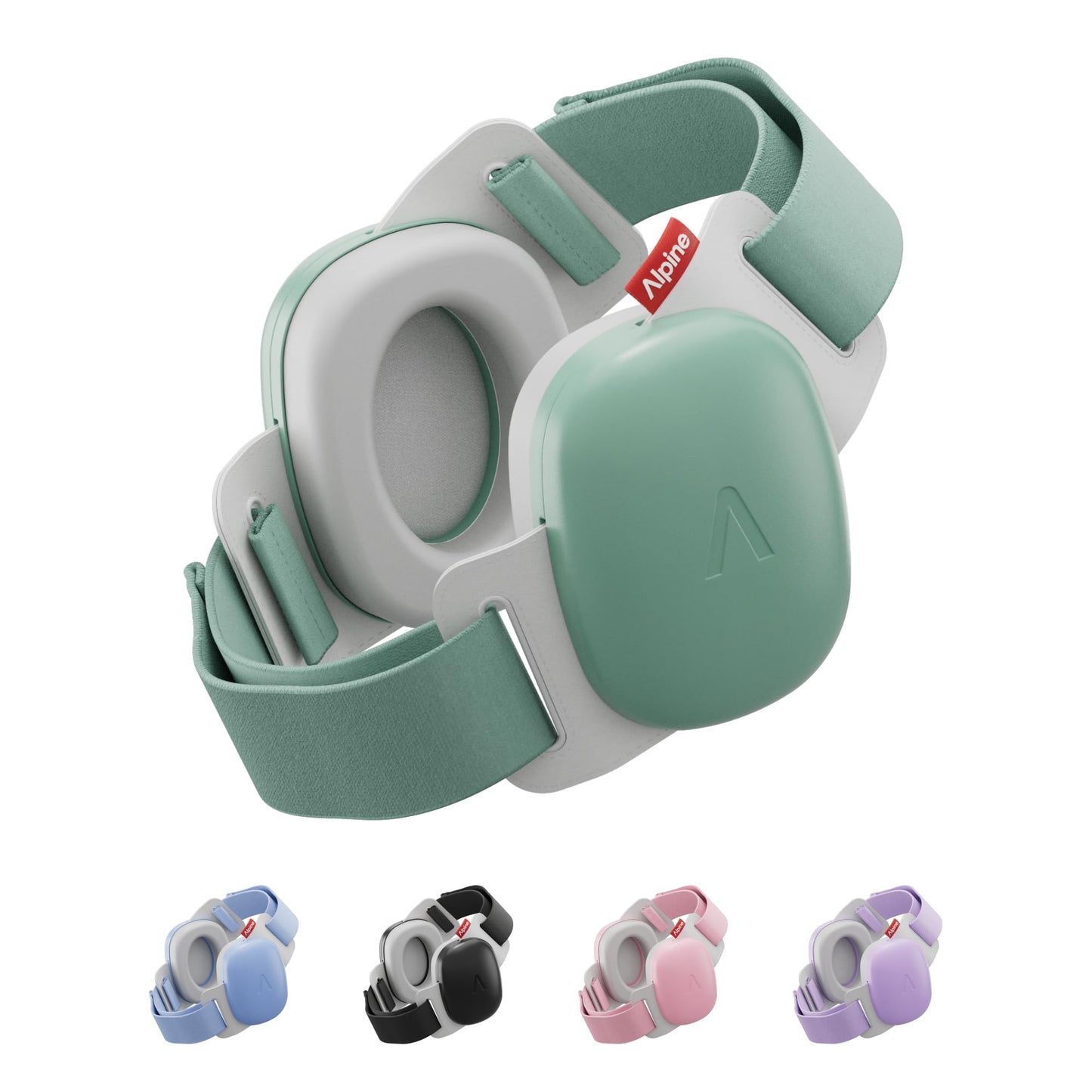 Alpine Muffy Baby Comfort - Protects Hearing for Babies and Toddlers - CE & ANSI Certified - Headband for Safe fit & Comfort - Adjustable for Ages 3-48 Months - 24dB Sound Reduction, Green