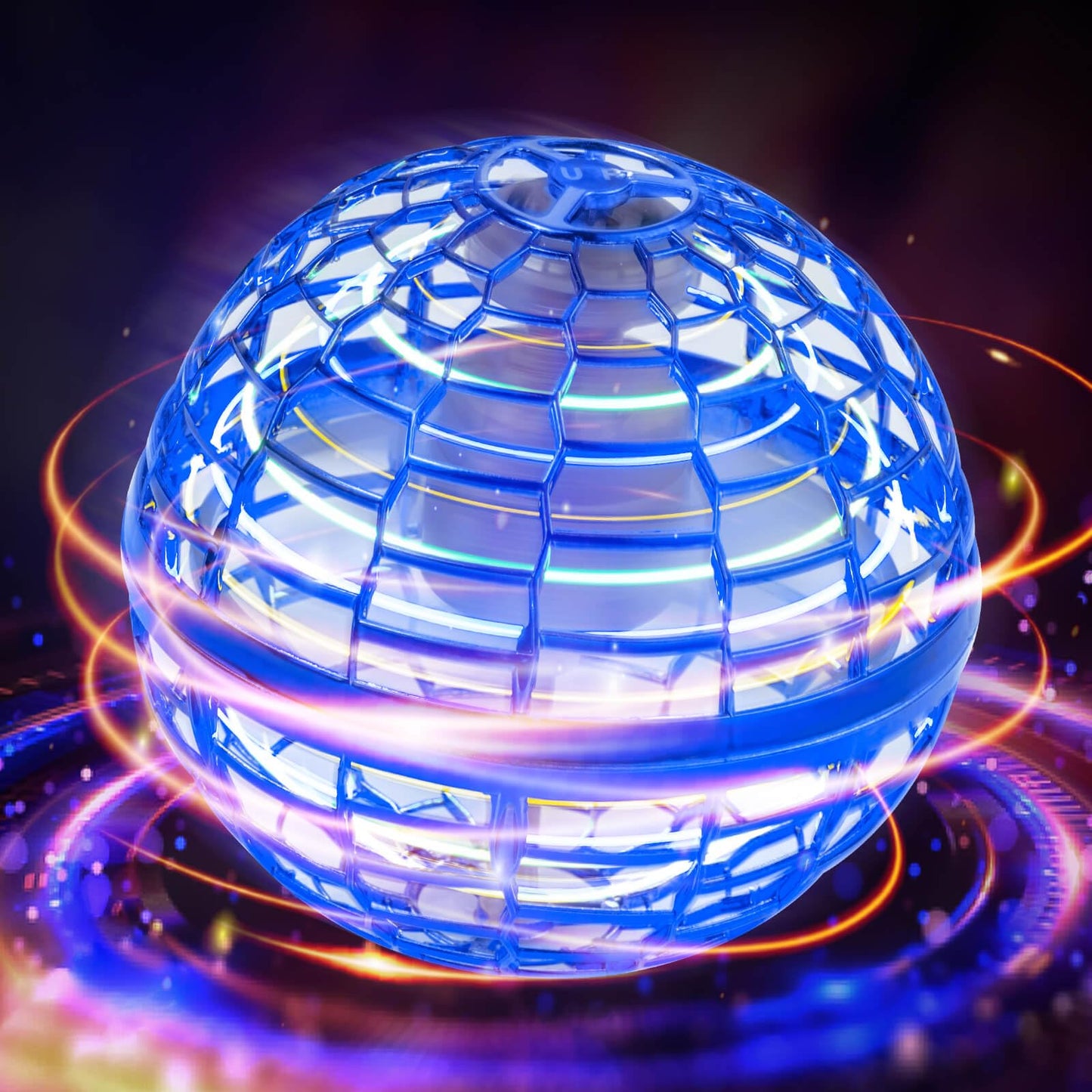 Hoofun Flying Orb Ball Toy, 2025 Magic Hover Ball Boomerang, 360° Rotating Cosmic Globe Flying Spinner, Hand Controlled Mini Drone with Led Lights, Cool Toys Gift for Boys & Girls Age 6-12, Blue