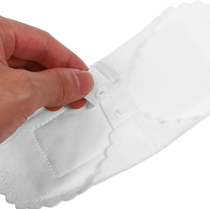 GLEAVI 10pcs Washable Menstrual Cloth Ultra Thin Sanitary Napkins Menstrual Panty Liners Reusable Menstrual Pads Fabric Tape Miss Waterproof Cotton Cloth Pregnant Woman White Cotton Pad