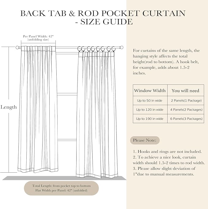 PONY DANCE Blackout Curtains Drapes - Home Decoration Light Blocking Thermal Insulated Window Back Tab/Rod Pocket Curtain Panels Privacy Protect for Bedroom, W 42 in by L 54 in, Mocha, Set of 2