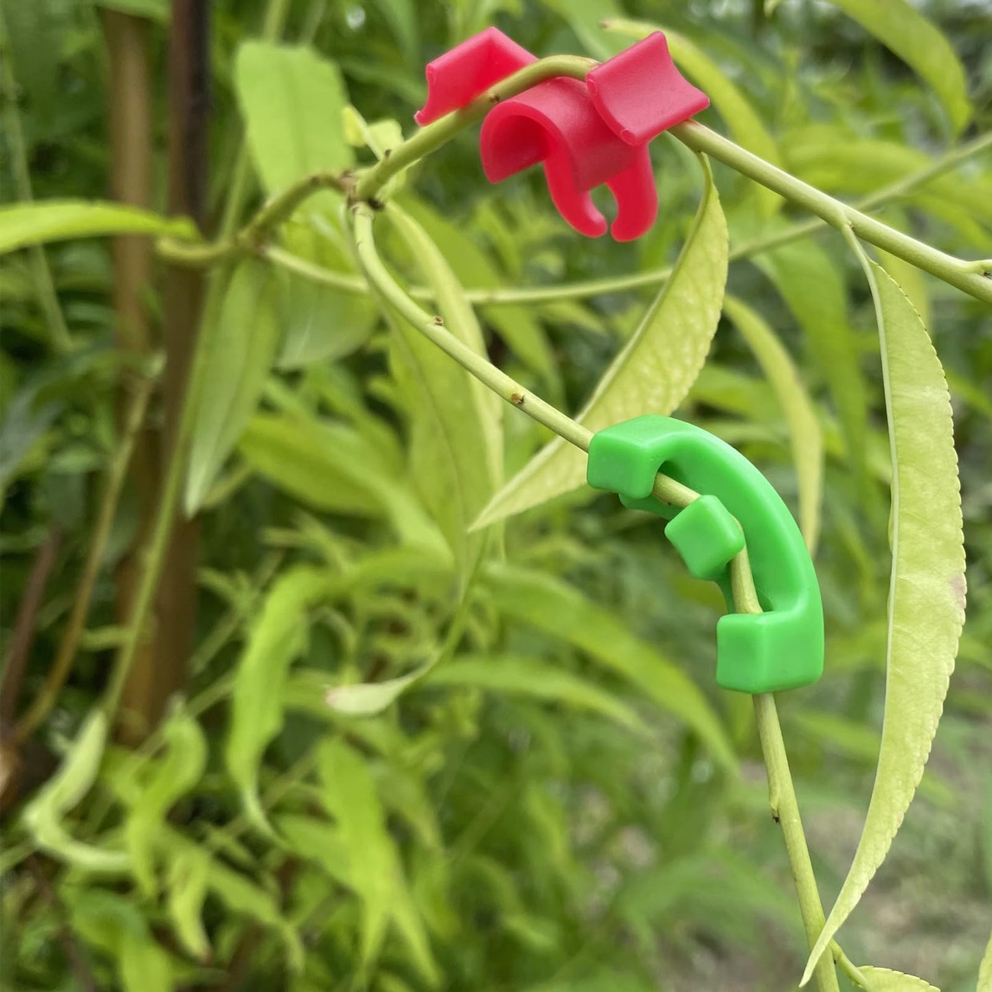 artisanstar 120-Pack Plant Training Clips for Low Stress Training - 90-Degree Angle Plastic Plant Stem Support Clips, Reusable Garden Clips for Tomatoes, Vines (Red & Green)