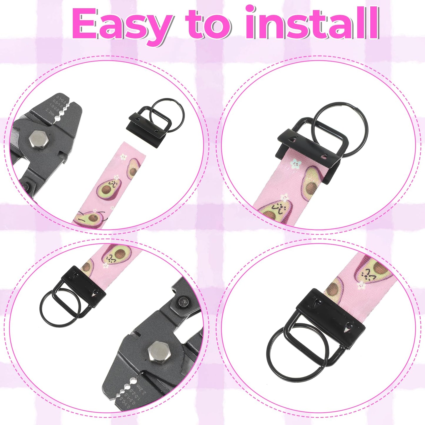35Pcs Keychain Clamps with Split Rings, 1 Inch Key Fob Hardware Keychain with Rings, 7 Colors Wrist Key Chain Wristlet Sets, Wristlet Keychains Hardware for Lanyard, Crafts DIY Supplies for Gift