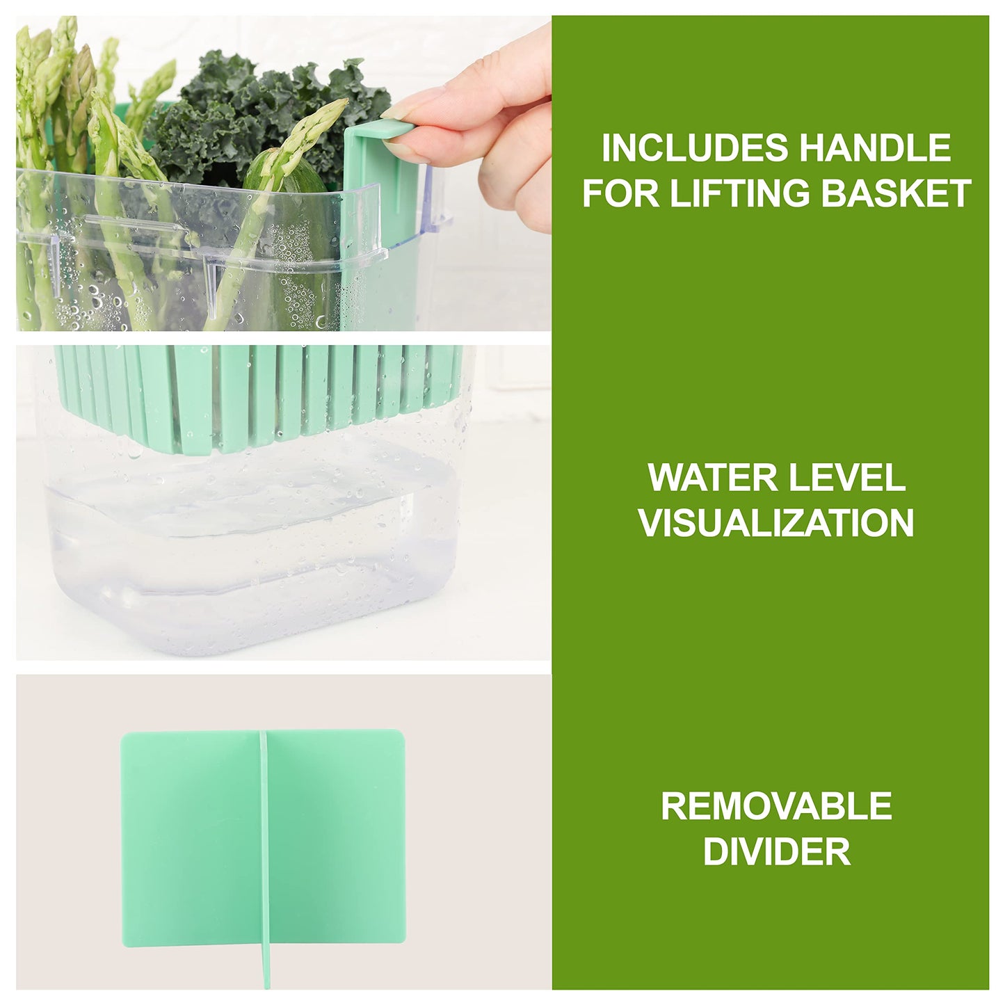 LAWNFUL 2 Pack Fresh Herb Keeper for Refrigerator, Clear BPA-Free Herb Saver, Storage Container for Cilantro, Parsley, Thyme, Mint & Asparagus, Preserver Keeps Fresh Herbs for 3 Times Longer