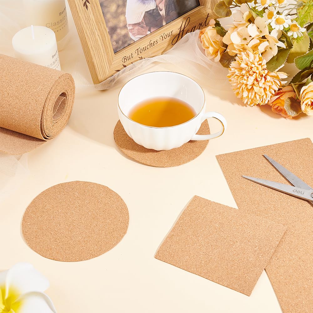 BENECREAT 137.8x15.7 Inch Cork Board Roll, 1mm Thick Rectangular Natural Cork Piece, Cork Sheet Roll for Bulletin Boards, Wall Decorations, DIY Crafts