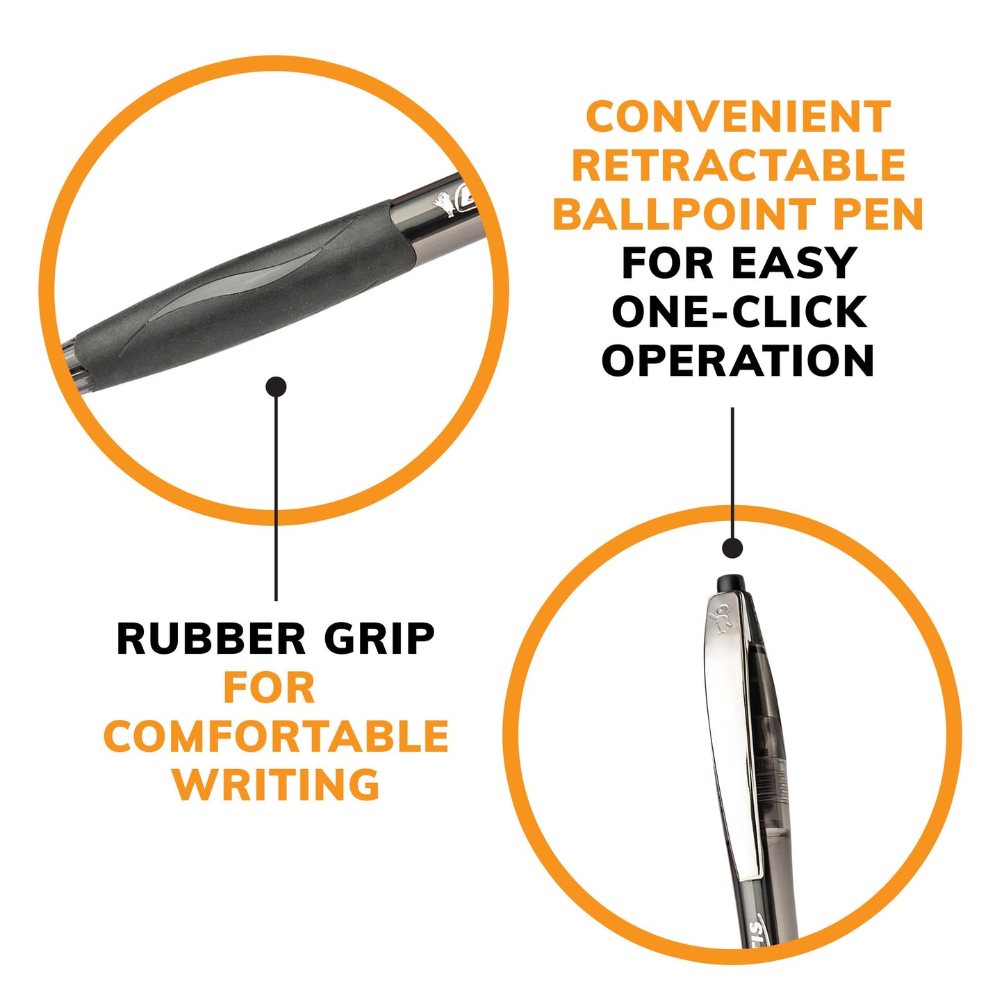 BIC Glide Black Retractable Ballpoint Pens, Medium Point (1.0mm), 4-Count Pack, Ultra Smooth Writing Black Pens