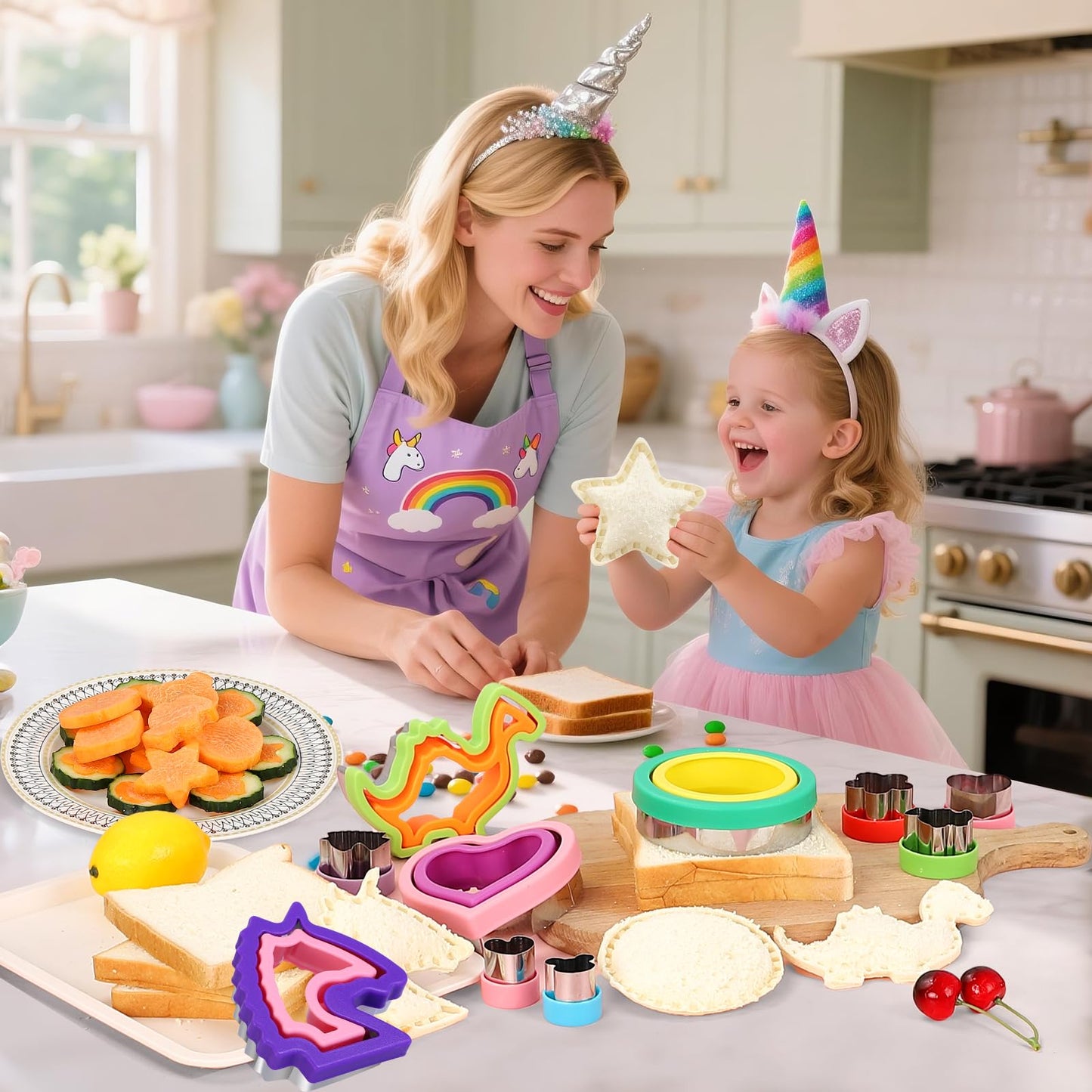 laxizar 8 Pack Sandwich Cutters Cookie Cutters Sandwich Maker Bread Maker Lunchbox 16 pcs Cookie Cutters