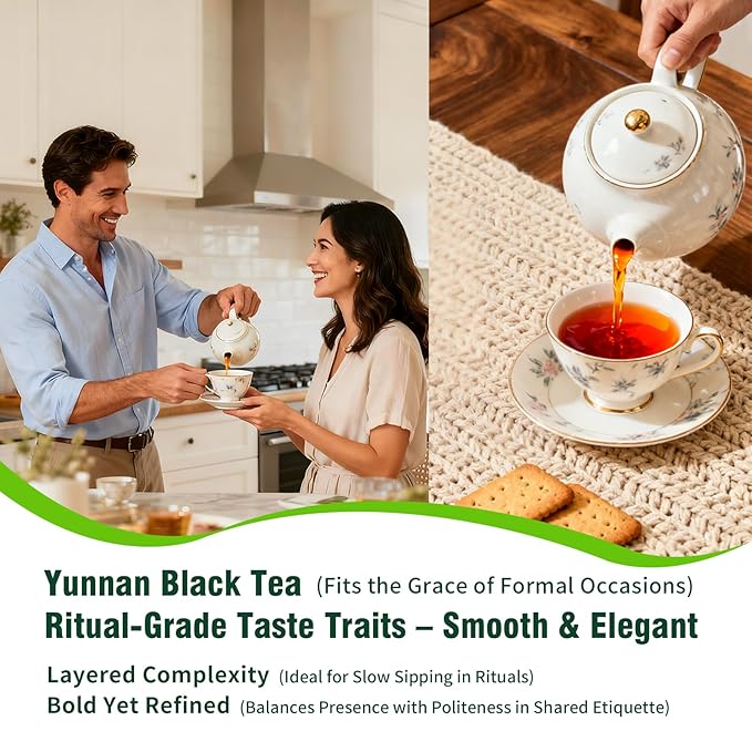 ZenVerdant Premium YUNNAN Black Tea - Loose Leaf Tea, 10oz Ceremonial Grade, Crafted for Mindful Zen Tea Ceremonies | Smooth Non-Bitter, Caramel & Roasted Sweet Potato Aroma | 3+ Steeps